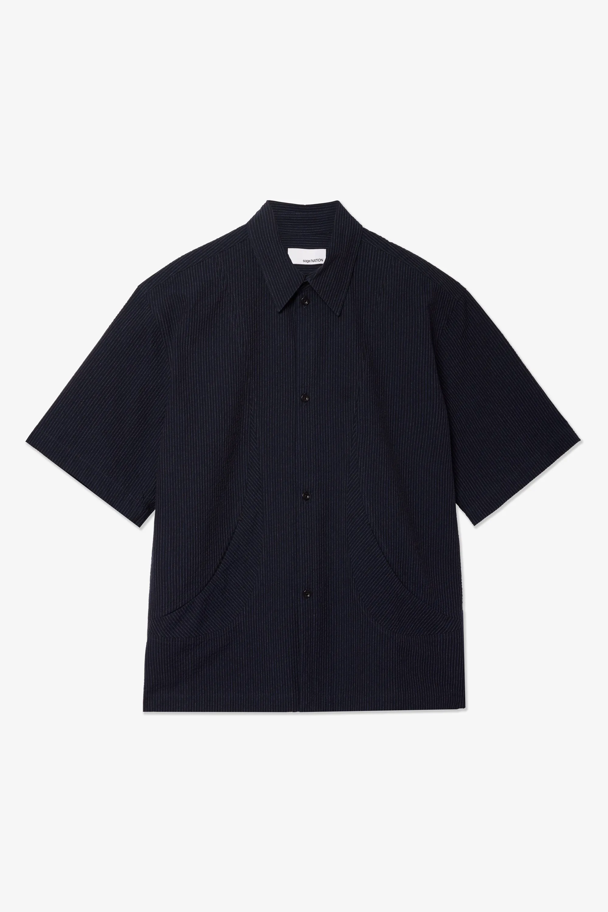 Takeshi Shirt - Indigo Stripe sold by Sage Nation