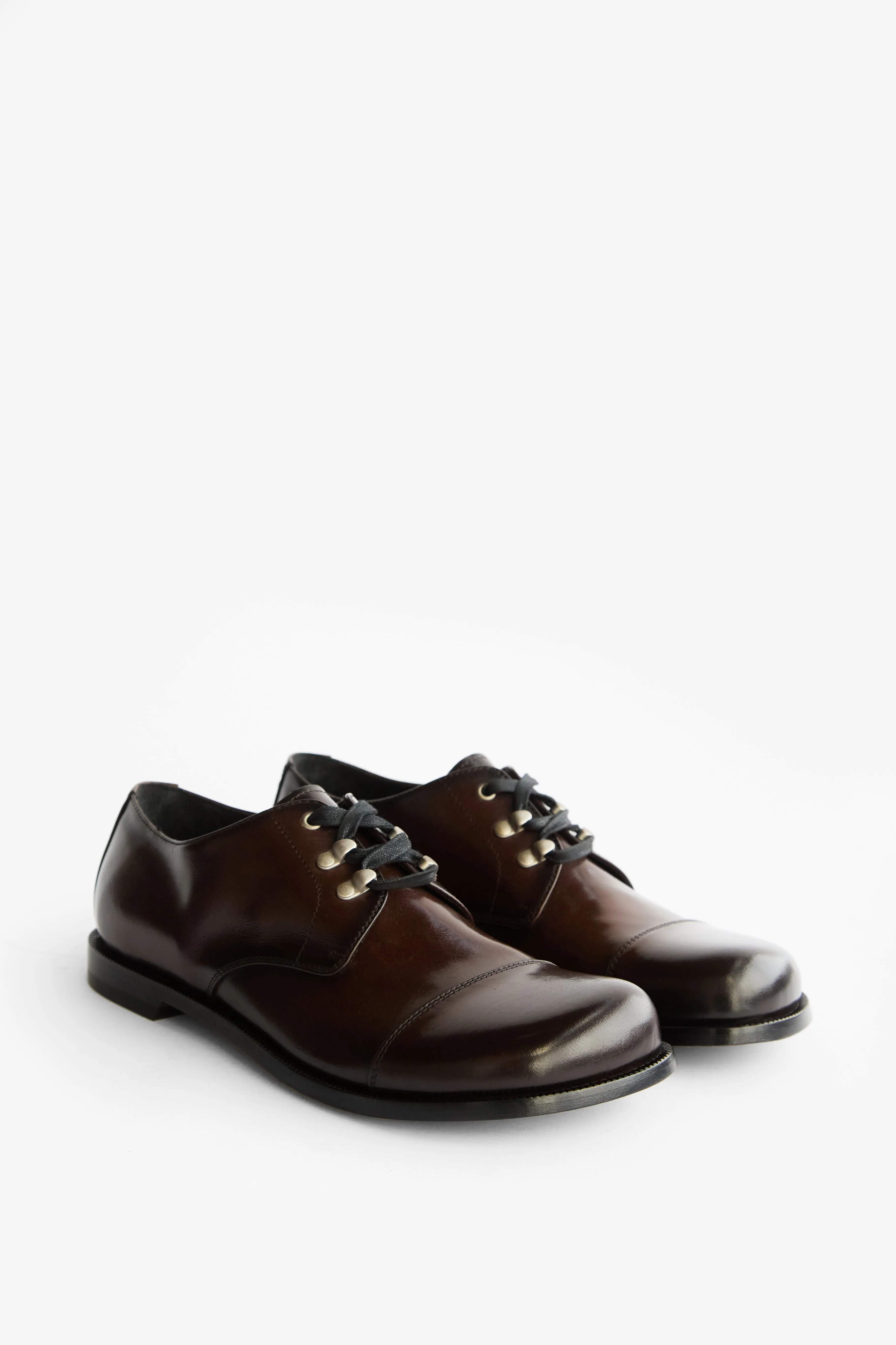 Gemstone 001, Leather Derby Shoes - Brown sold by Sage Nation