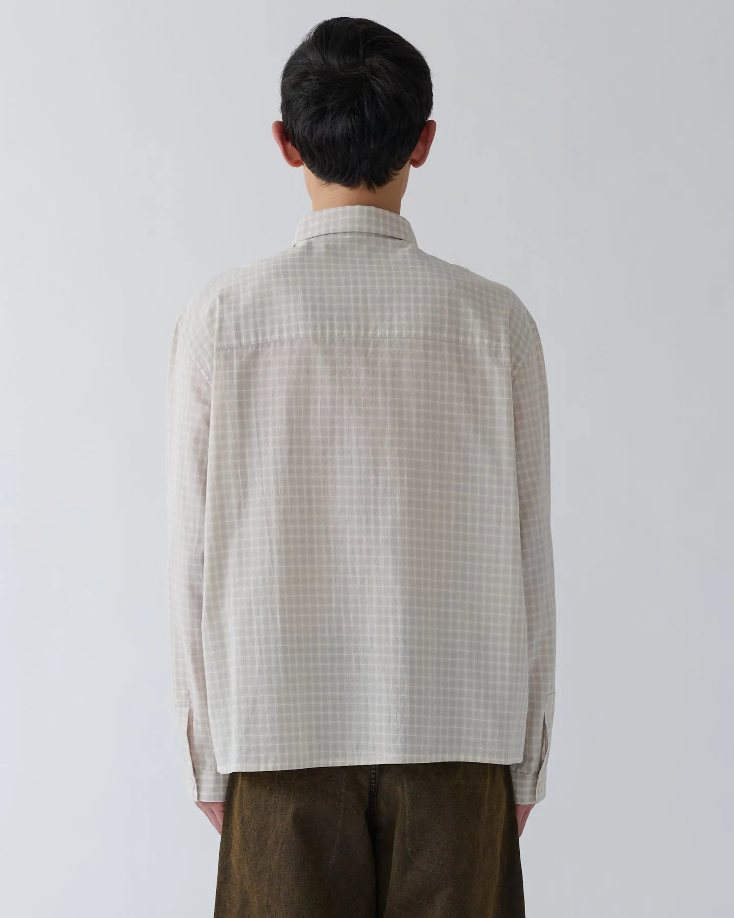 SS27 Strano Shirt - peach violet check sold by Sage Nation product image thumbnail 2