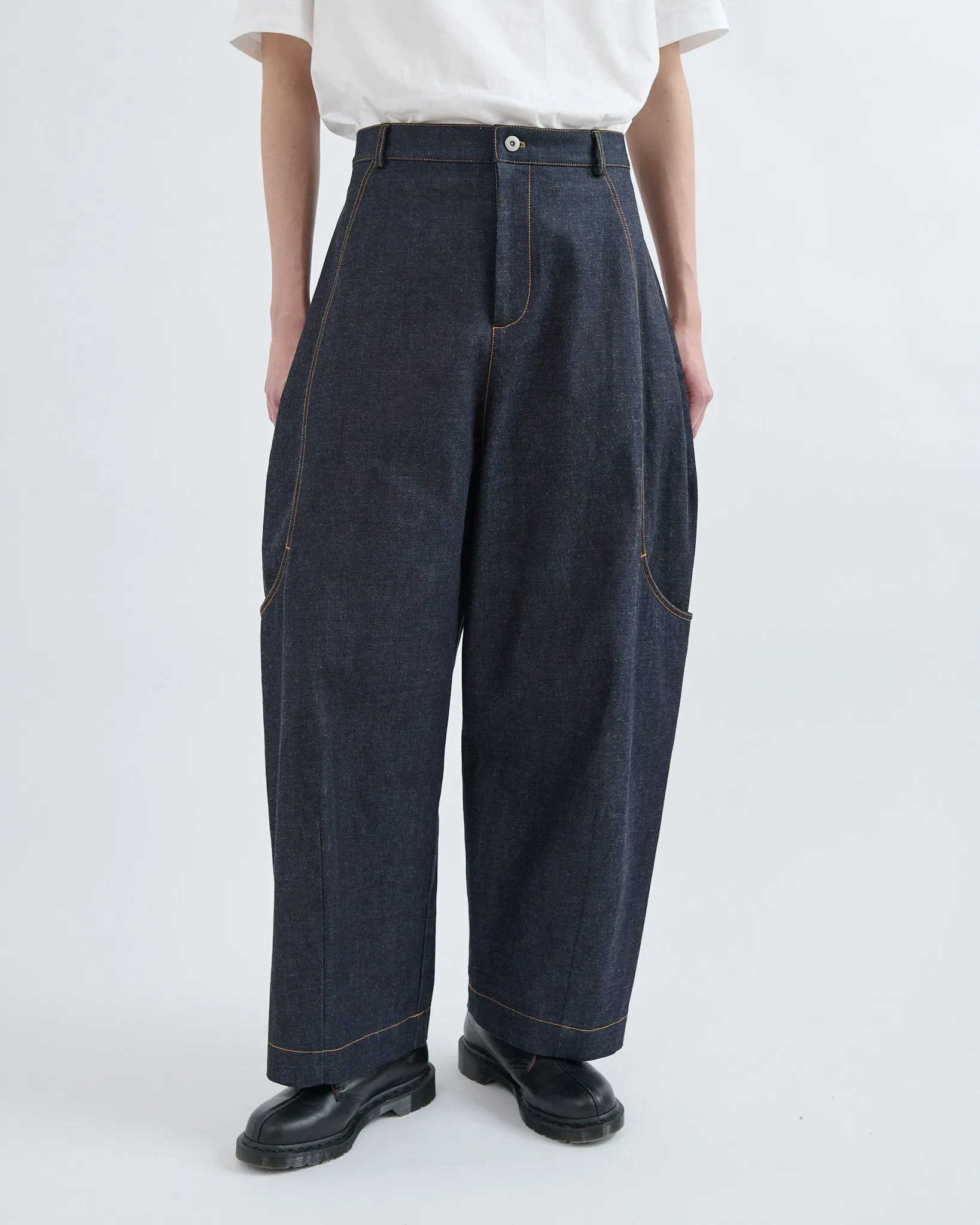 SS27 Malay Trouser Denim (Unisex) - Raw Indigo sold by Sage Nation