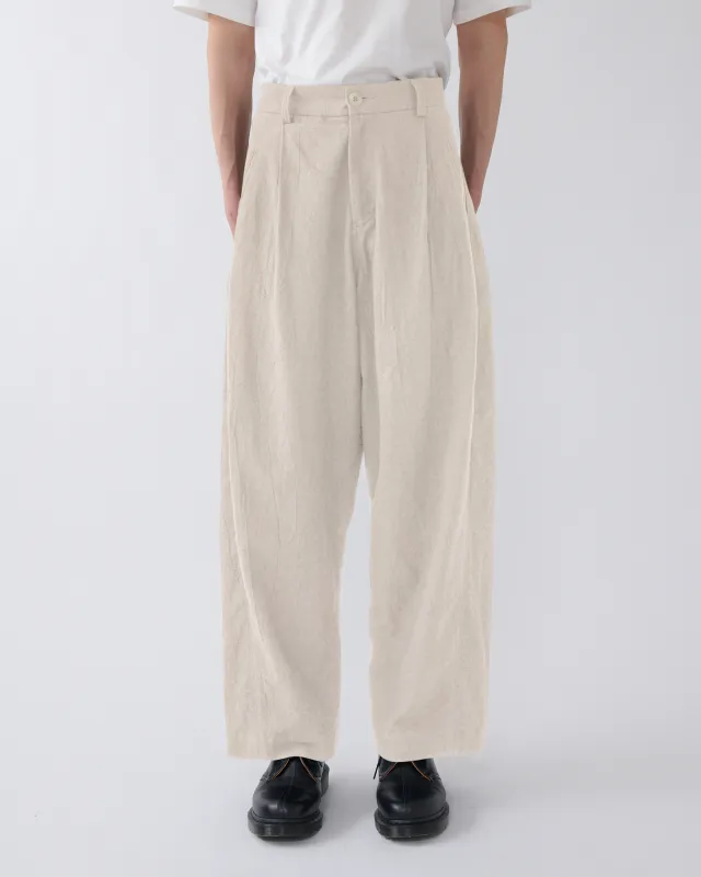 SS27 Newport Trouser Linen - Ecru made by Sage Nation