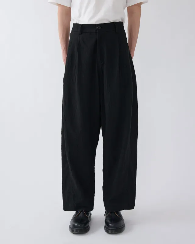 SS27 Newport Trouser Linen - Black made by Sage Nation