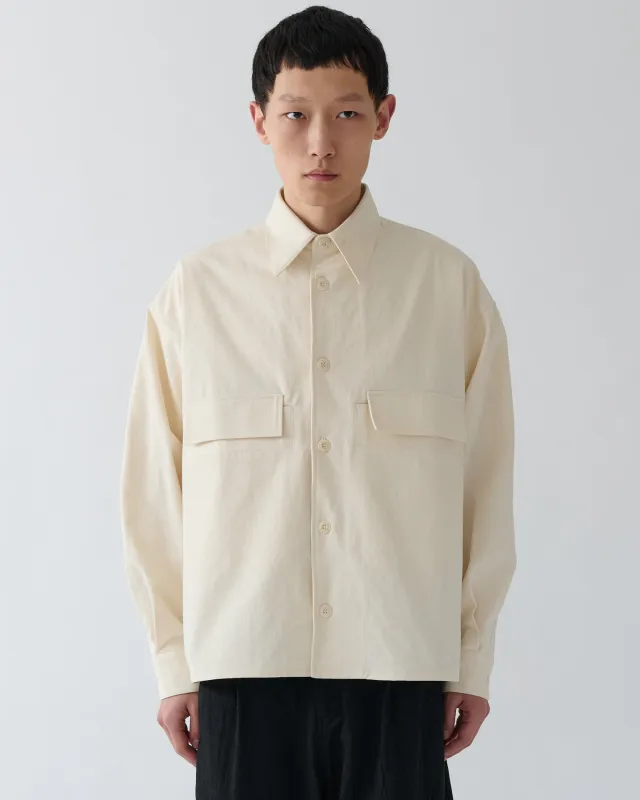 SS27 Crop Vincent Shirt - ecru nep made by Sage Nation