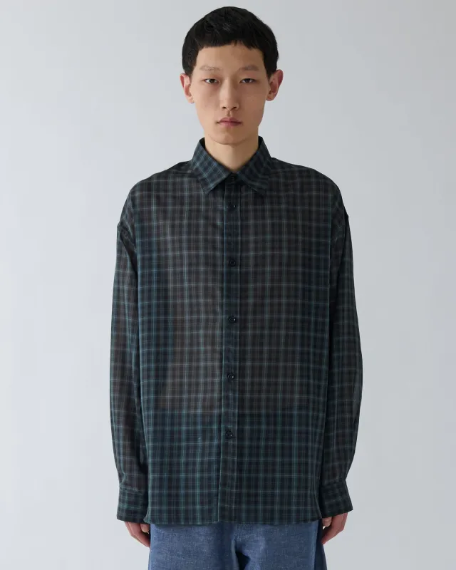 SS27 Chisholm Shirt - blue navy check made by Sage Nation