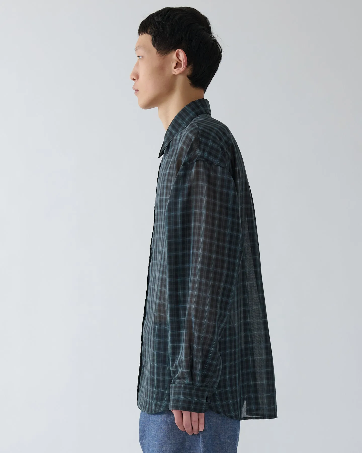 SS27 Chisholm Shirt - blue navy check sold by Sage Nation product image thumbnail 2
