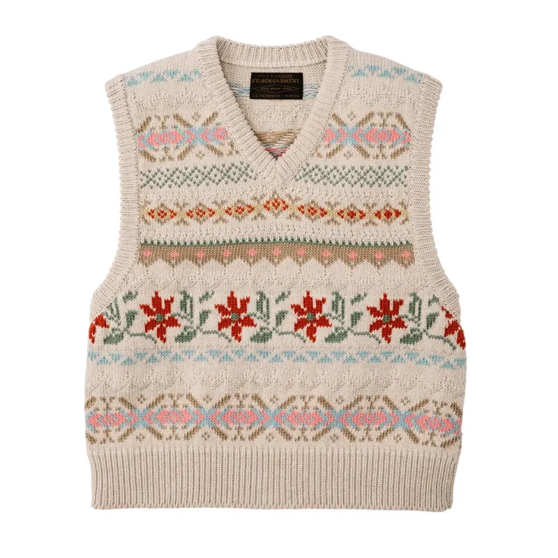 Filson Women's 3 GG Jacquard Fairisle Vest made by Filson