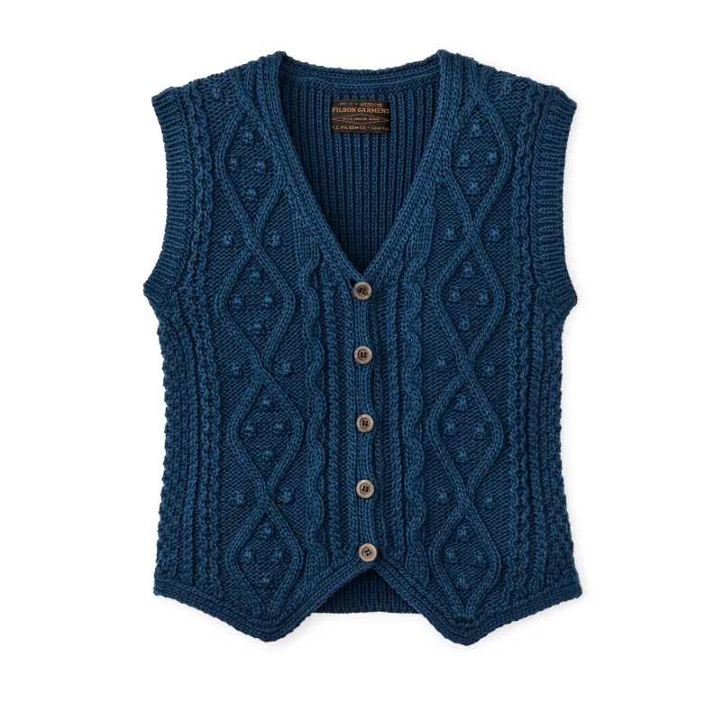Filson Women's 3GG Rustic Cable Knit Vest made by Filson