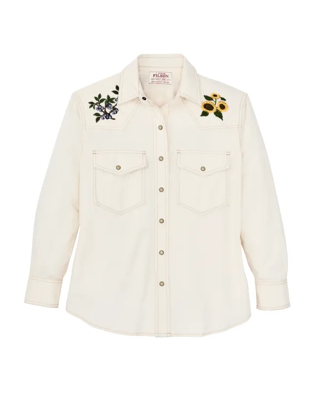 Filson Women's Embroidered Western Shirt made by Filson