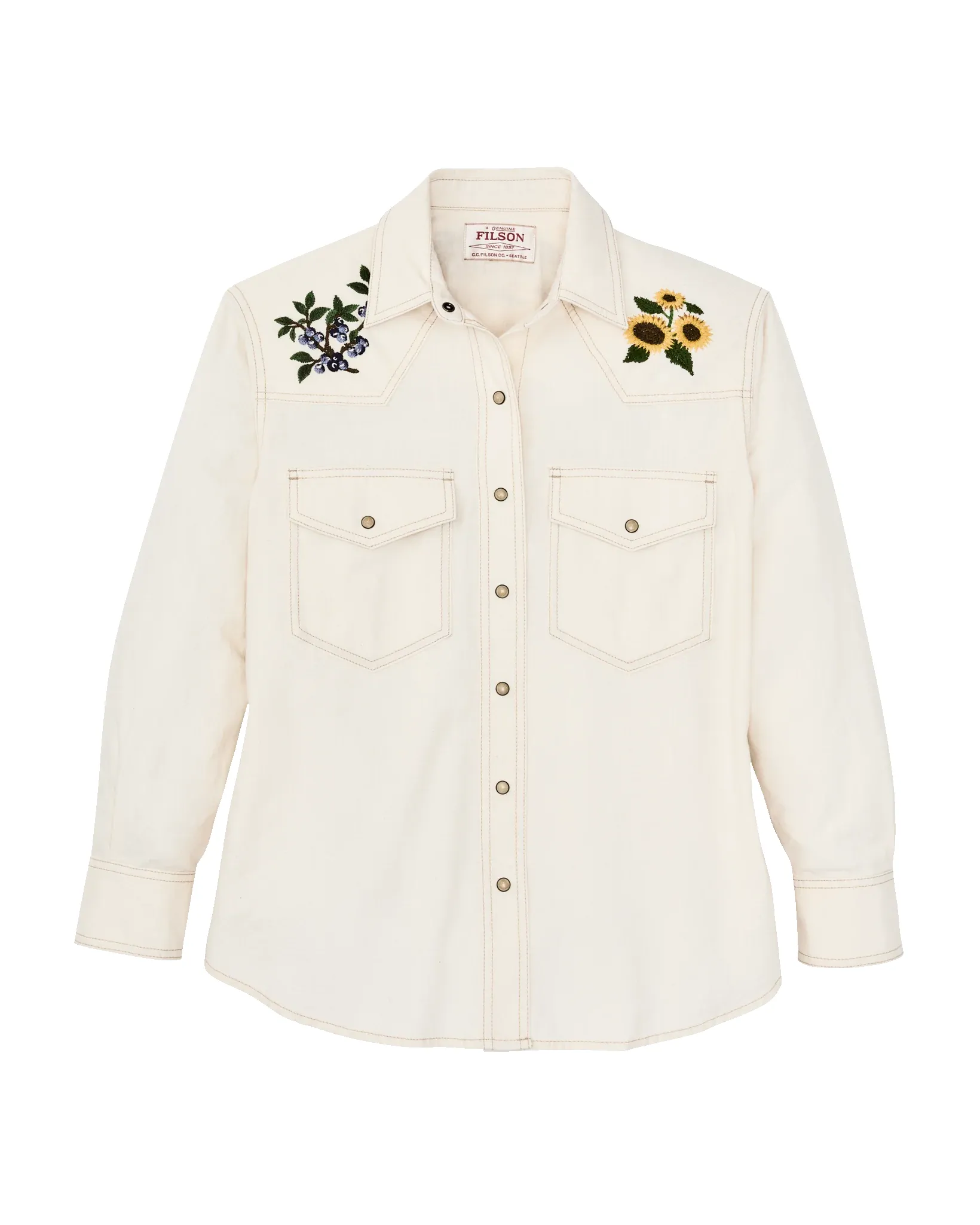 Filson Women's Embroidered Western Shirt sold by Old Souls NY