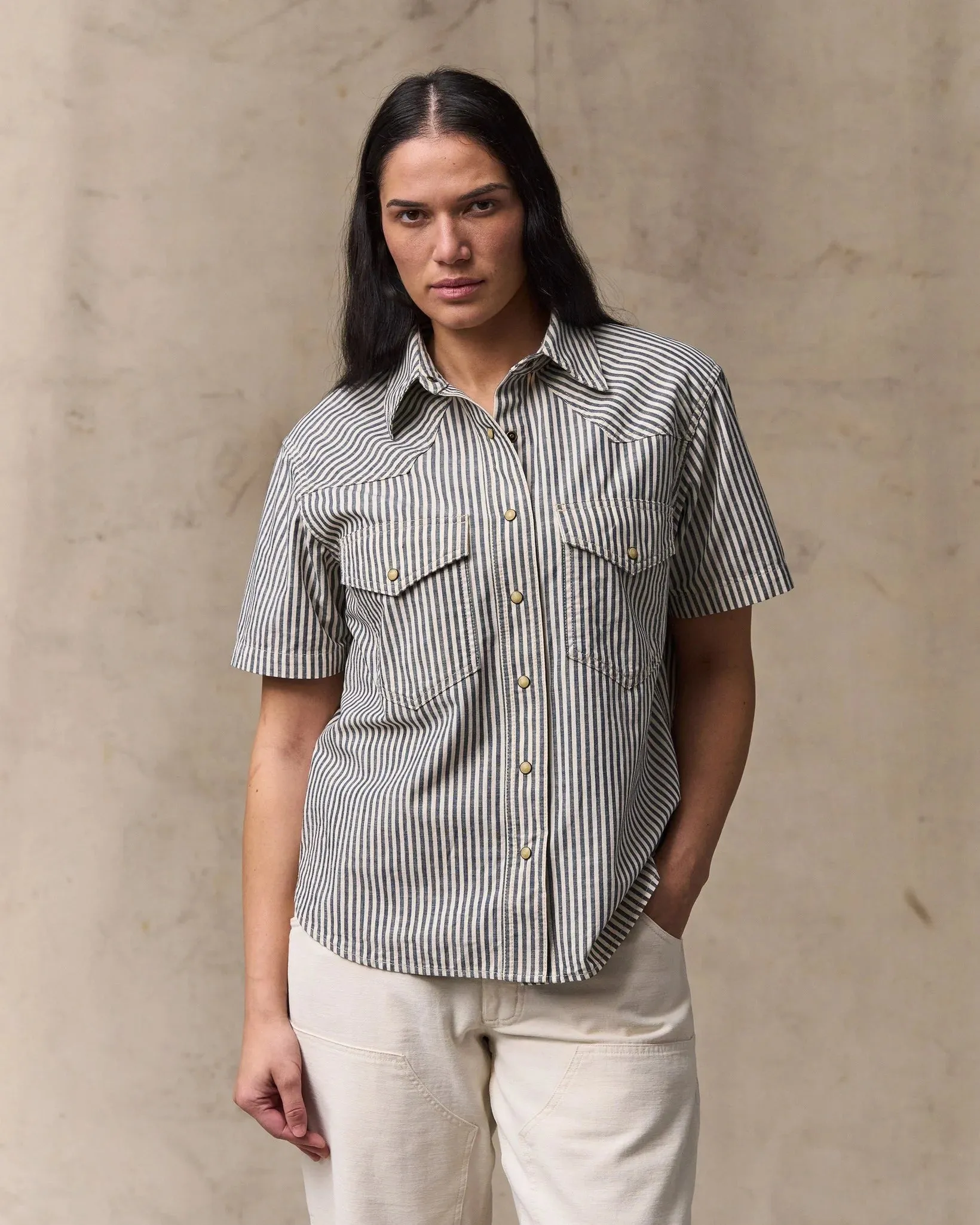 Filson Women's Short Sleeve Chambray Western Shirt sold by Old Souls NY product image thumbnail 3