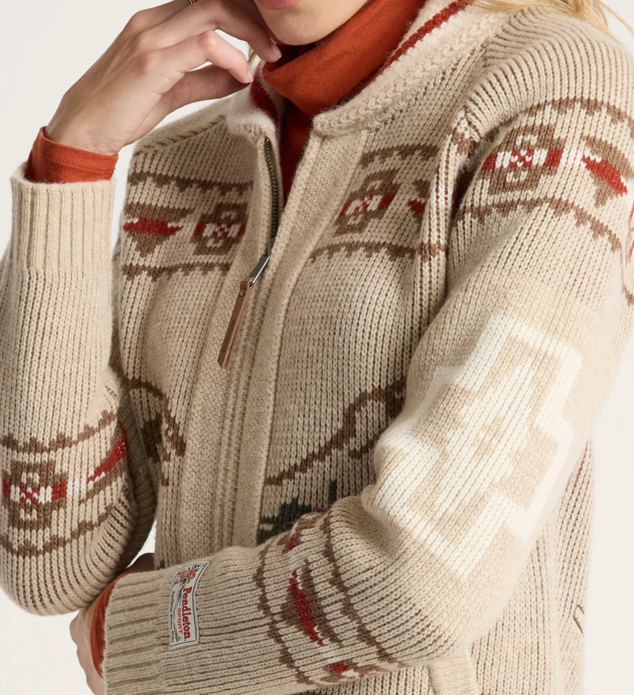 Pendleton Women's Alpine Lambswool Zip-Up Cardigan sold by Old Souls NY product image thumbnail 4
