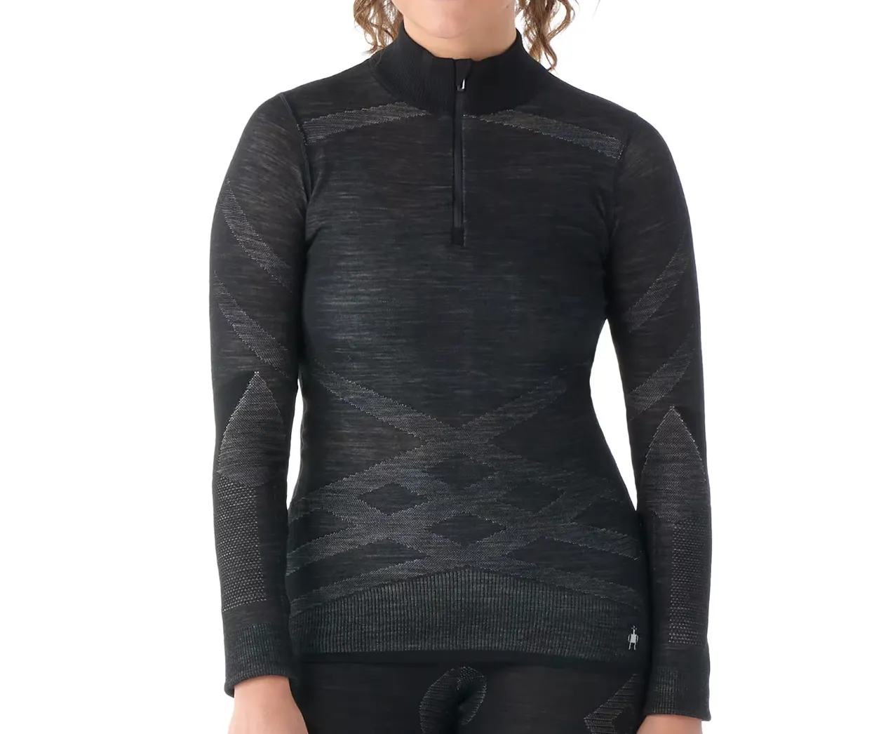 Smartwool W's IntraKnit M200 1/4 Zip- Black-White sold by Old Souls NY product image thumbnail 2