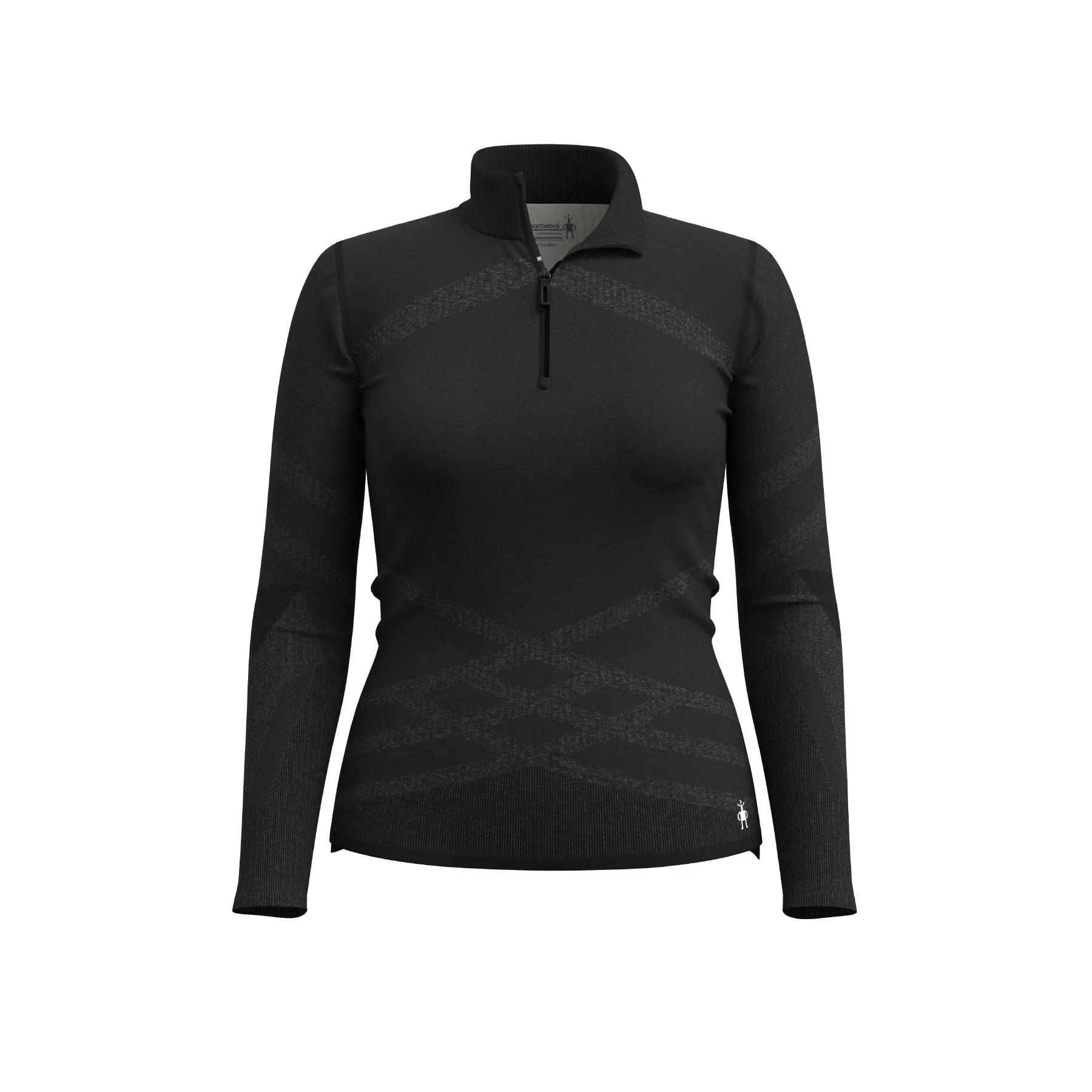 Smartwool W's IntraKnit M200 1/4 Zip- Black-White sold by Old Souls NY
