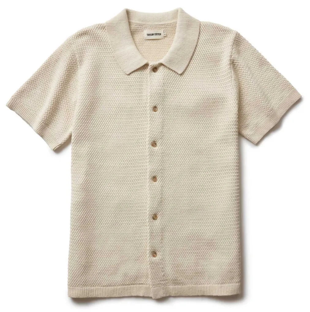Taylor Stitch The Button Down Polo in Heather Oat Crochet sold by Old Souls NY
