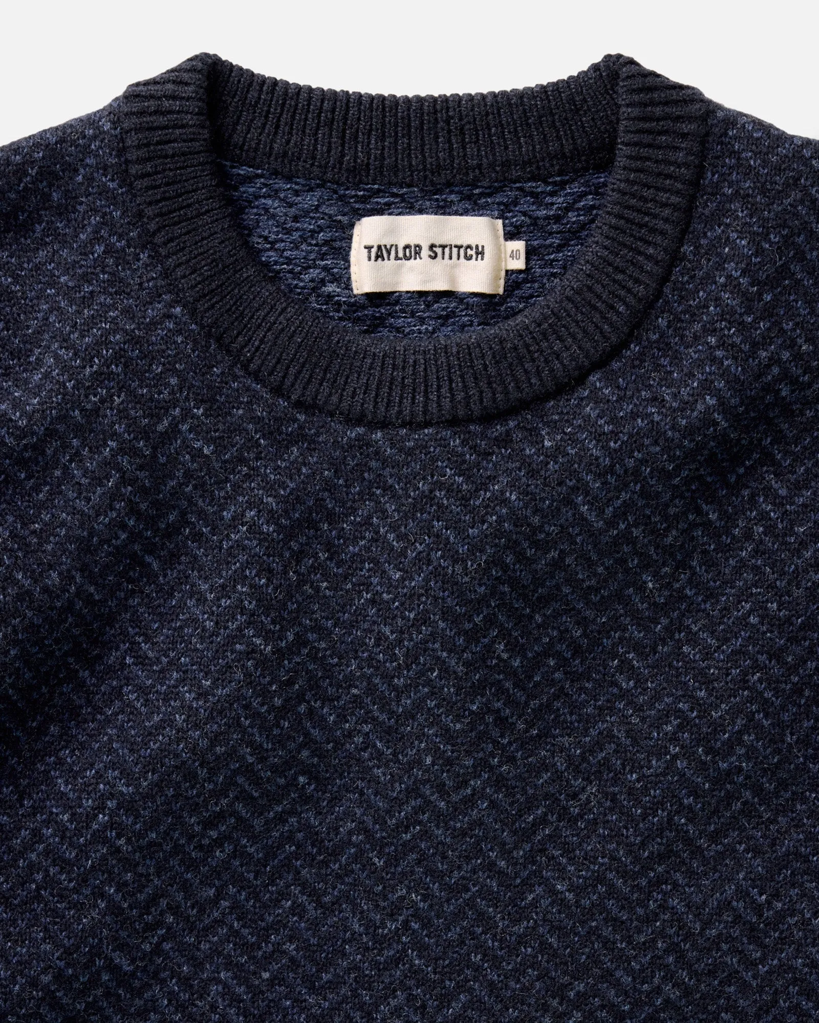 Taylor Stitch The Eddy Crew in Heather Marine Herringbone sold by Old Souls NY product image thumbnail 5