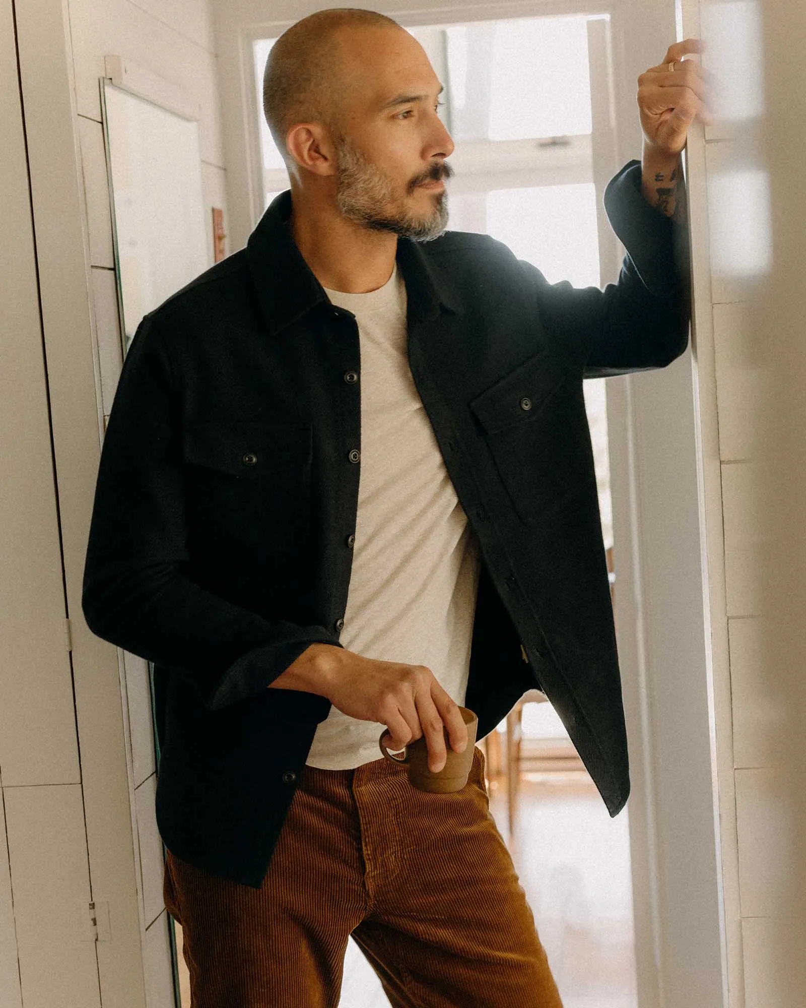 Taylor Stitch The Maritime Shirt Jacket in Dark Navy Moleskin Twill sold by Old Souls NY product image thumbnail 2