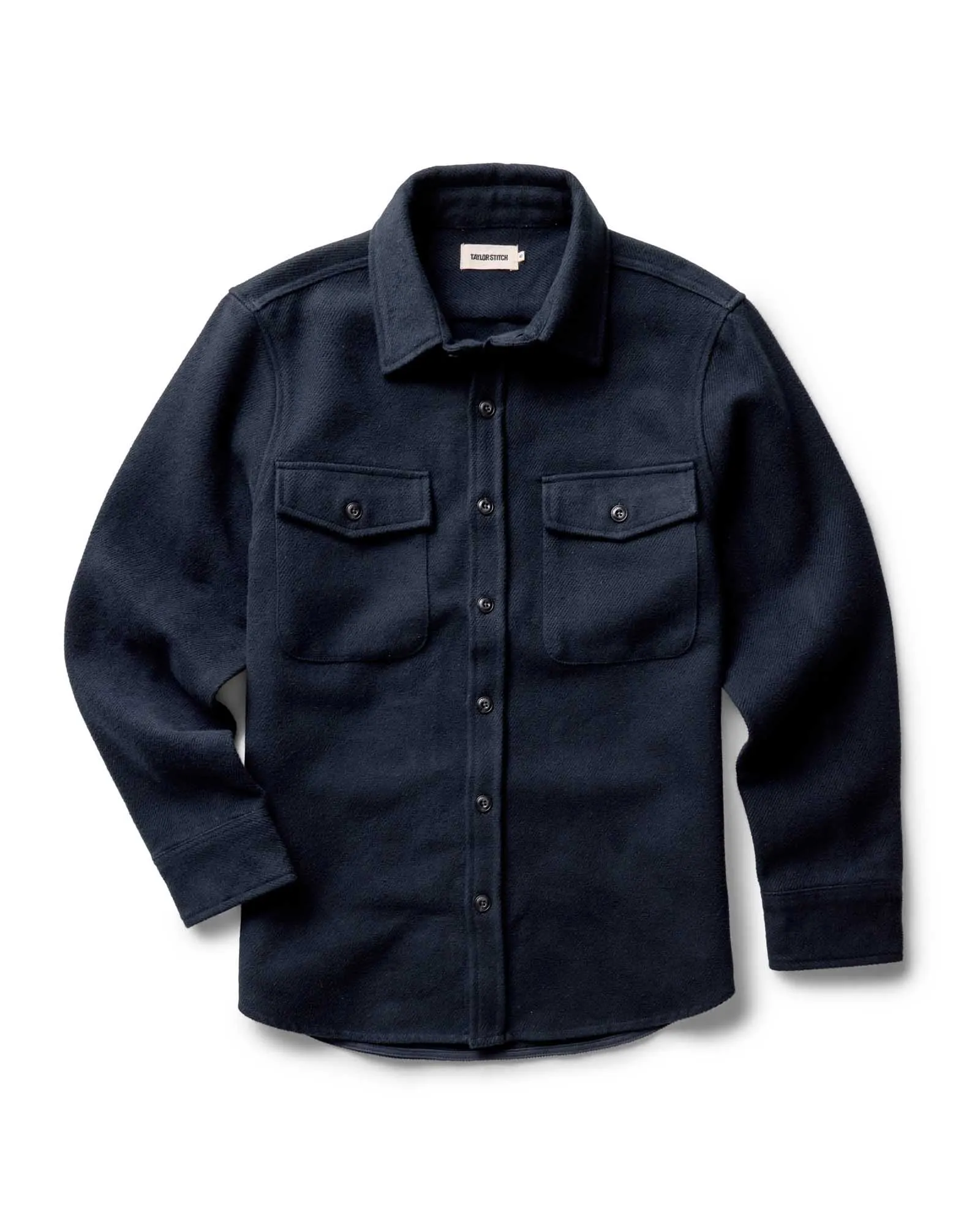 Taylor Stitch The Maritime Shirt Jacket in Dark Navy Moleskin Twill sold by Old Souls NY