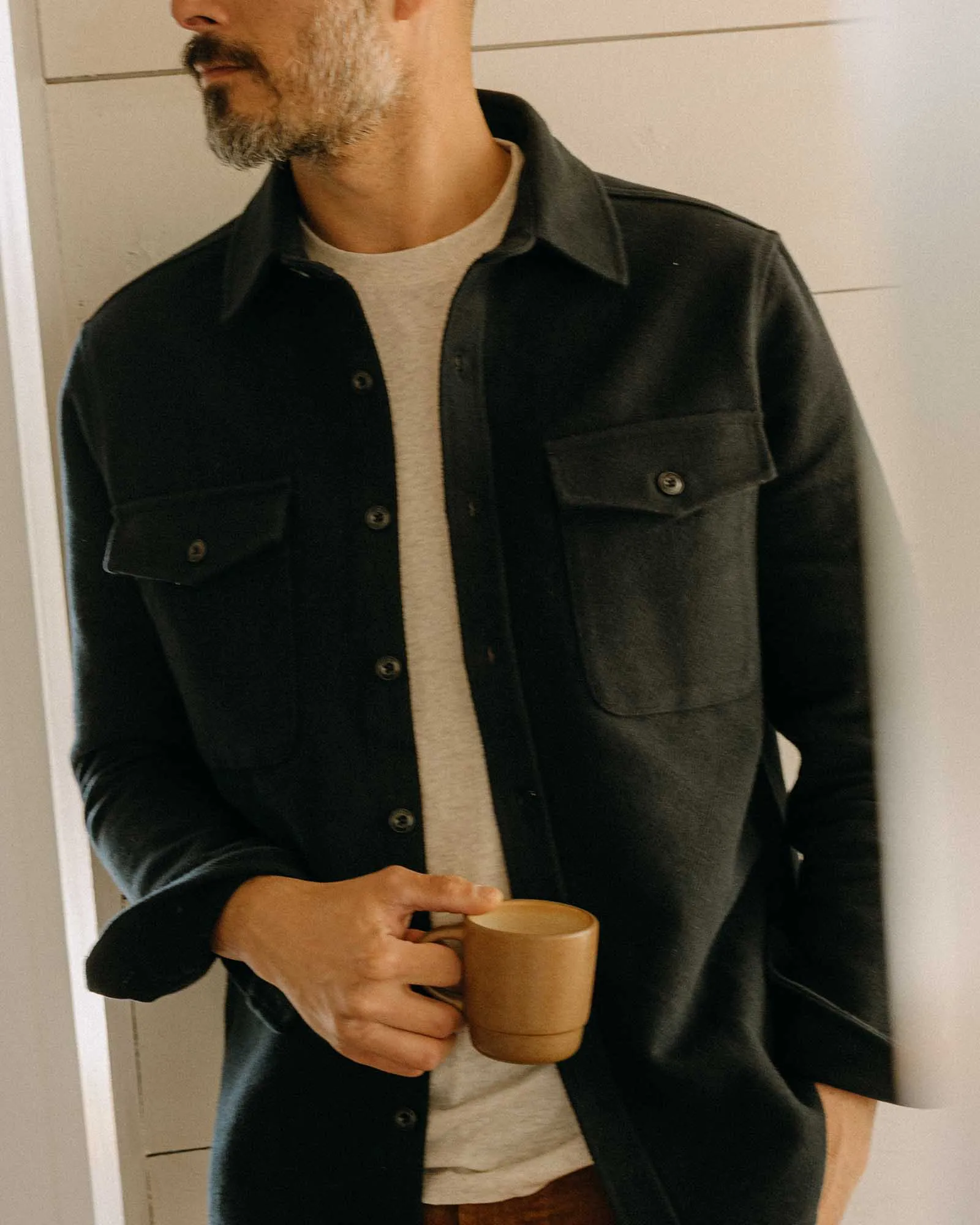 Taylor Stitch The Maritime Shirt Jacket in Dark Navy Moleskin Twill sold by Old Souls NY product image thumbnail 4