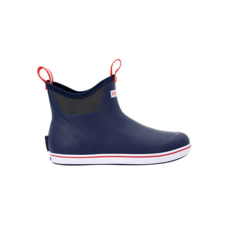 XtraTuf M's 6" Ankle Deck Boot, Navy/Red made by XTRATUF