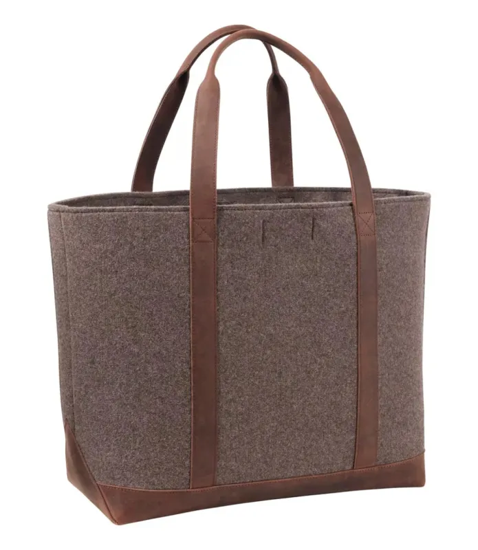 L.L. Bean Leather Trim Wool Tote made by L.L. Bean