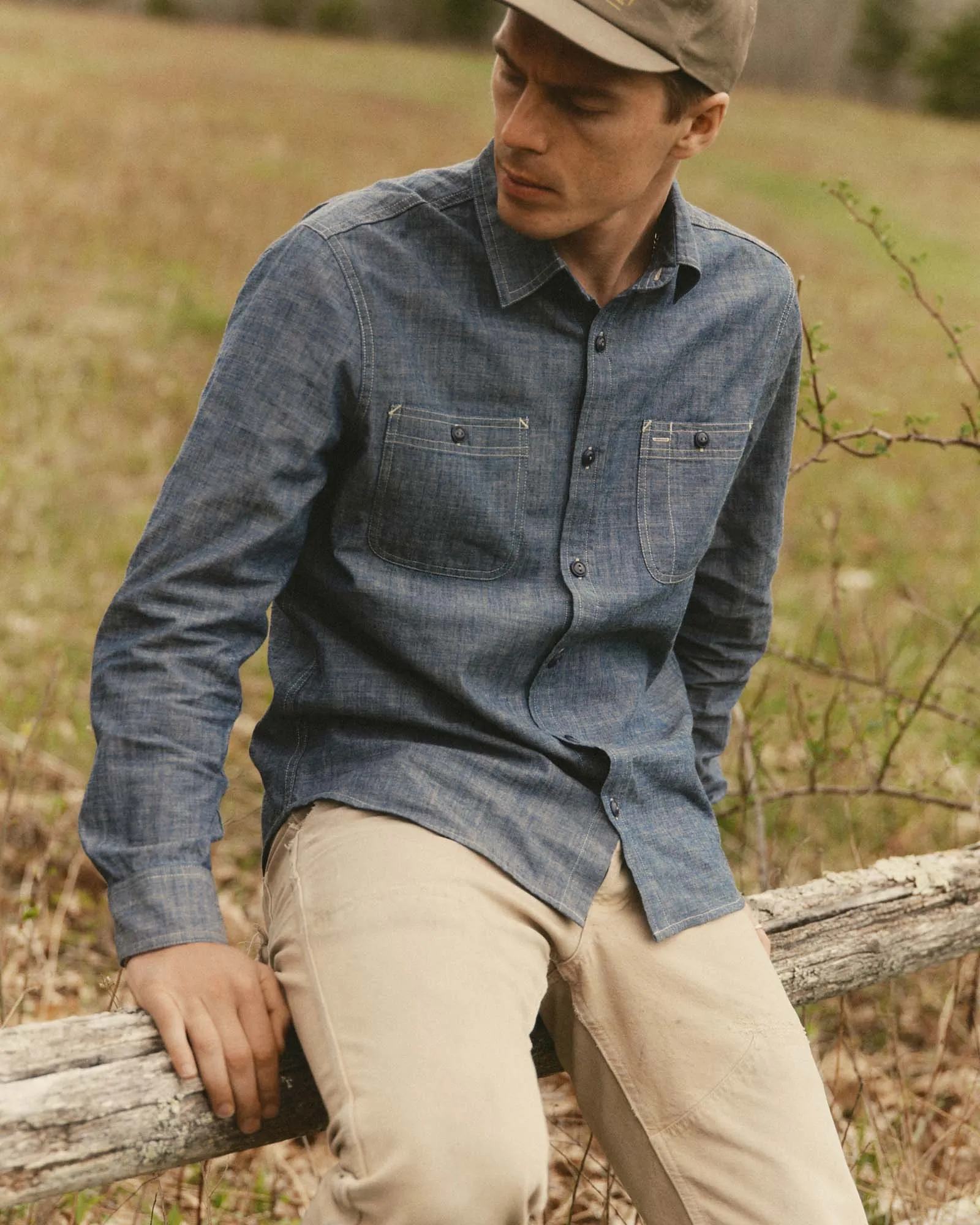 Taylor Stitch The Foundry Shirt in Rinsed Indigo Chambray sold by Old Souls NY product image thumbnail 2
