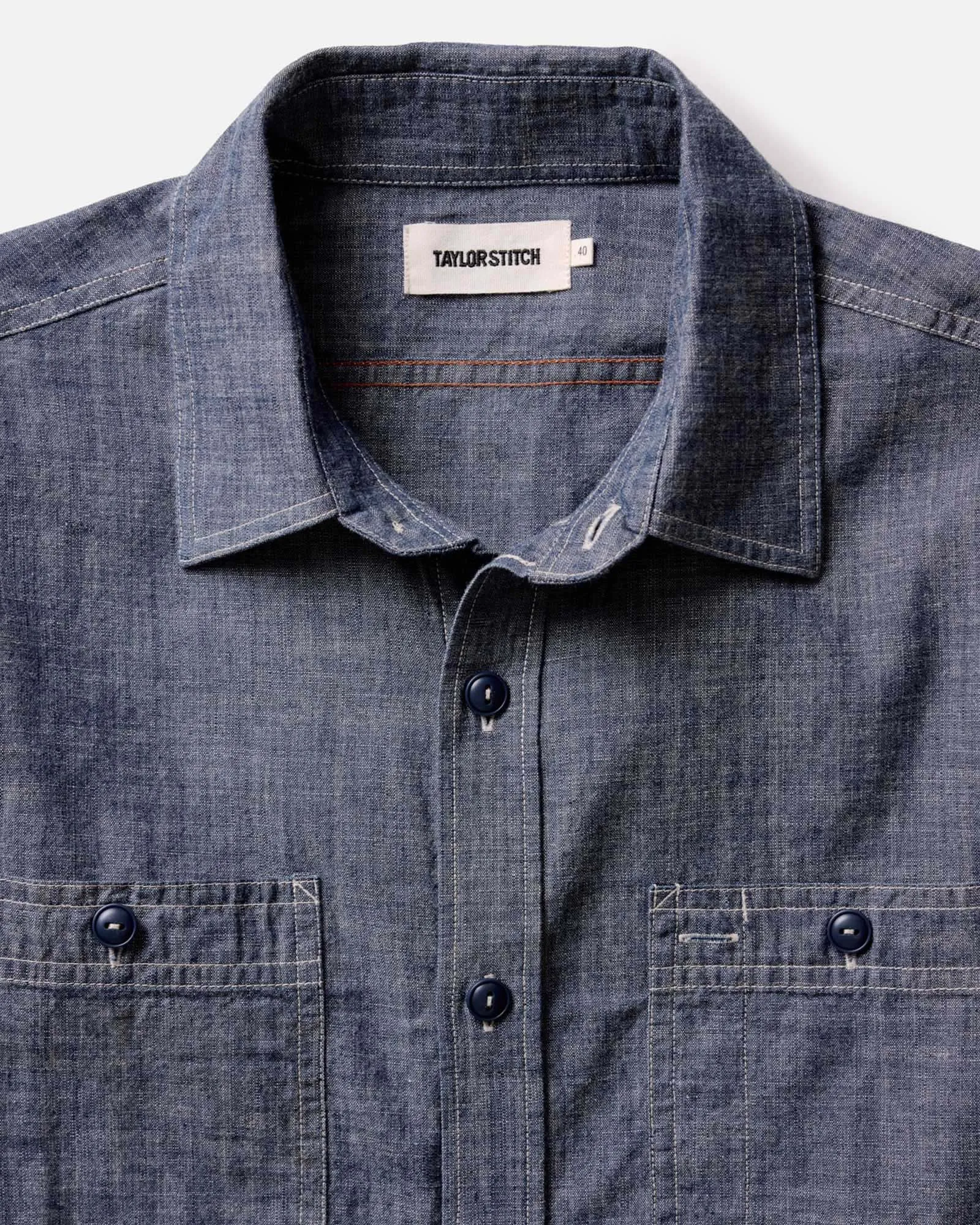 Taylor Stitch The Foundry Shirt in Rinsed Indigo Chambray sold by Old Souls NY product image thumbnail 5