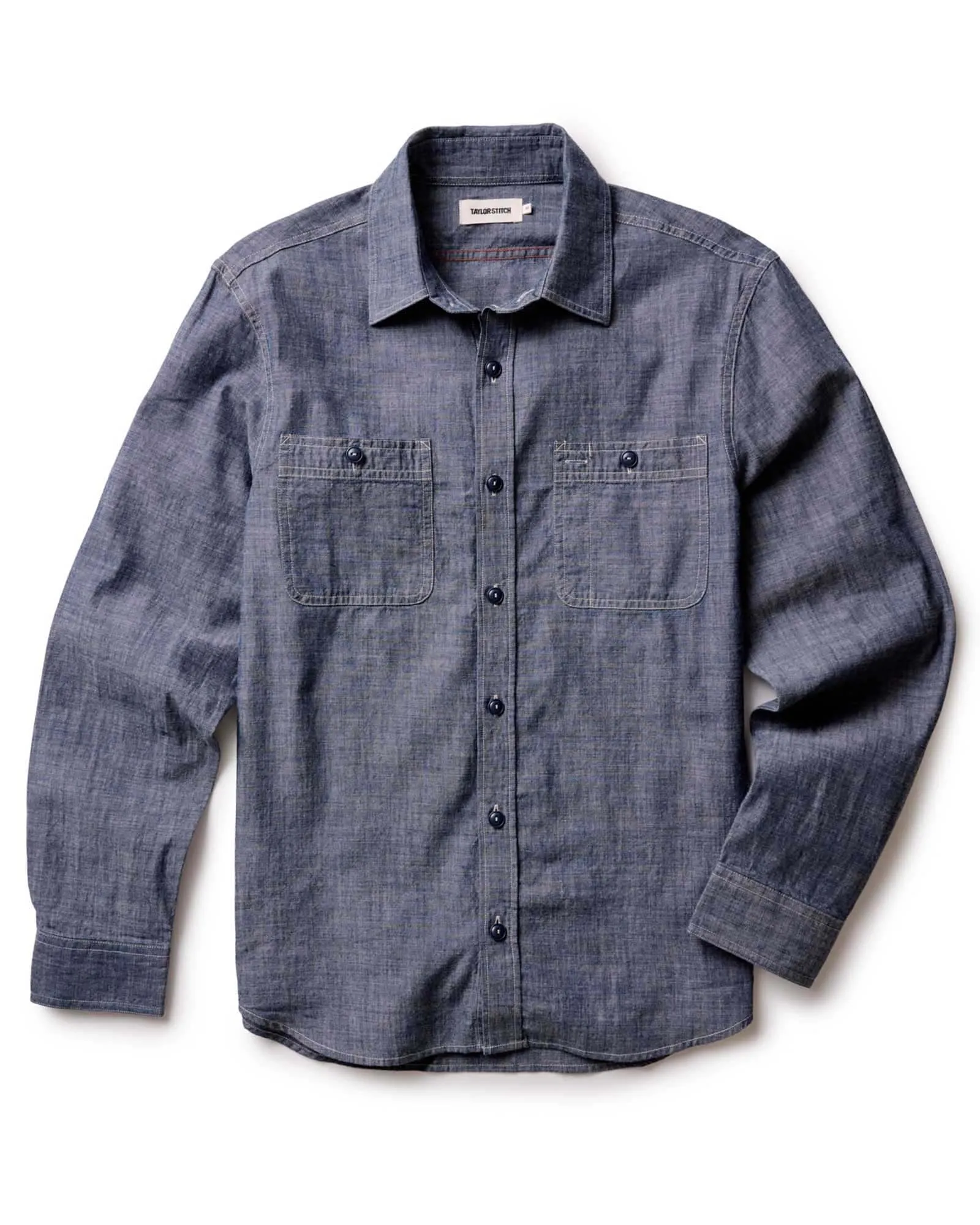 Taylor Stitch The Foundry Shirt in Rinsed Indigo Chambray sold by Old Souls NY