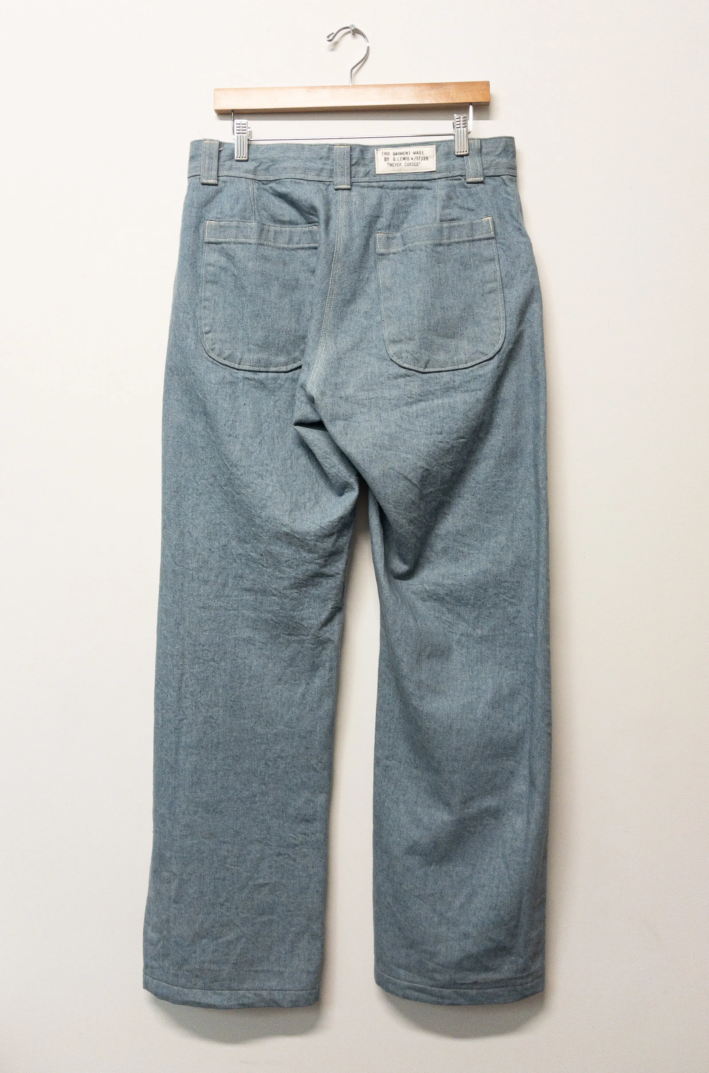jeans, organic cotton light wash japanese denim sold by Never Cursed product image thumbnail 3