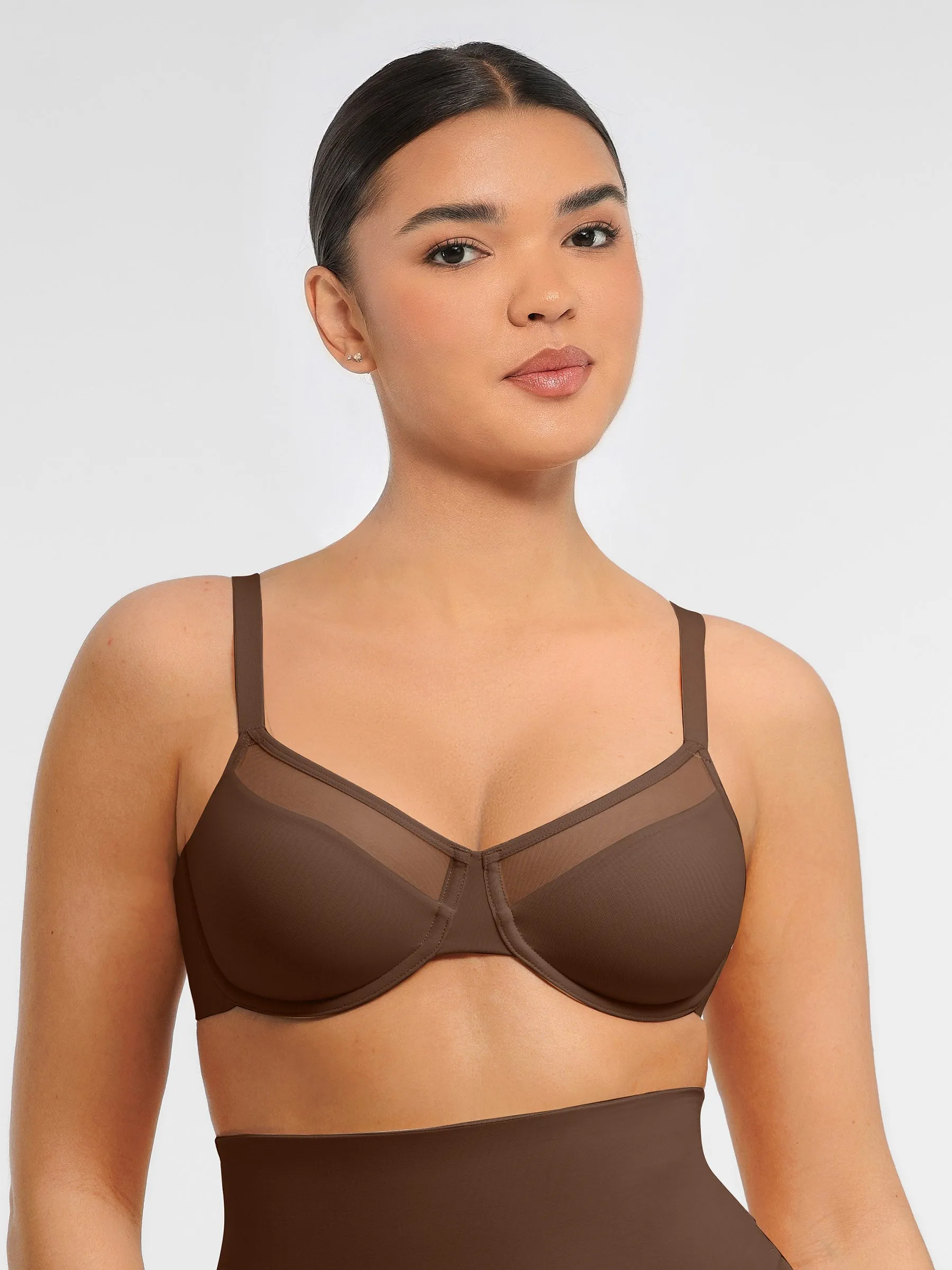 Feelingirl Sheer Mesh Full Coverage Unpadded Underwire Bra sold by FeelinGirl