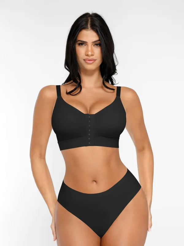 Feelingirl Post Surgery Full Coverage Compression Surgical Front Closure Mastectomy Bra sold by FeelinGirl