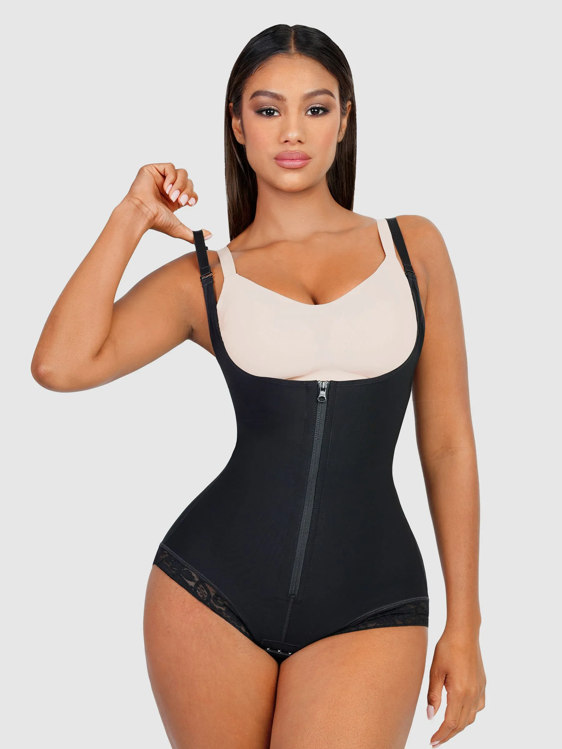 Feelingirl Adjustable U-Plunge Front Zipper Shapewear sold by FeelinGirl