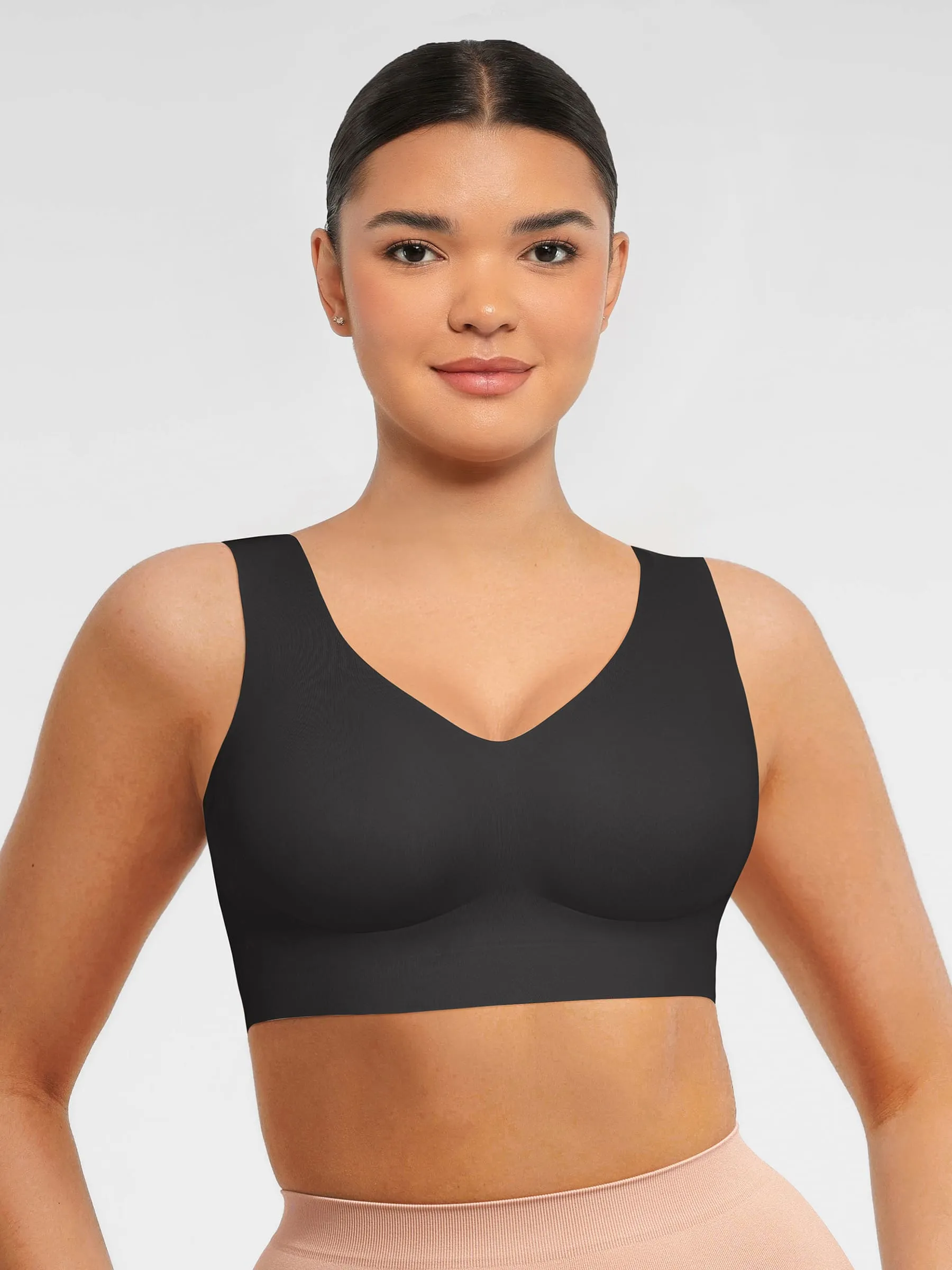 Feelingirl Seamless V Neck Comfort Fit Everyday Bra sold by FeelinGirl