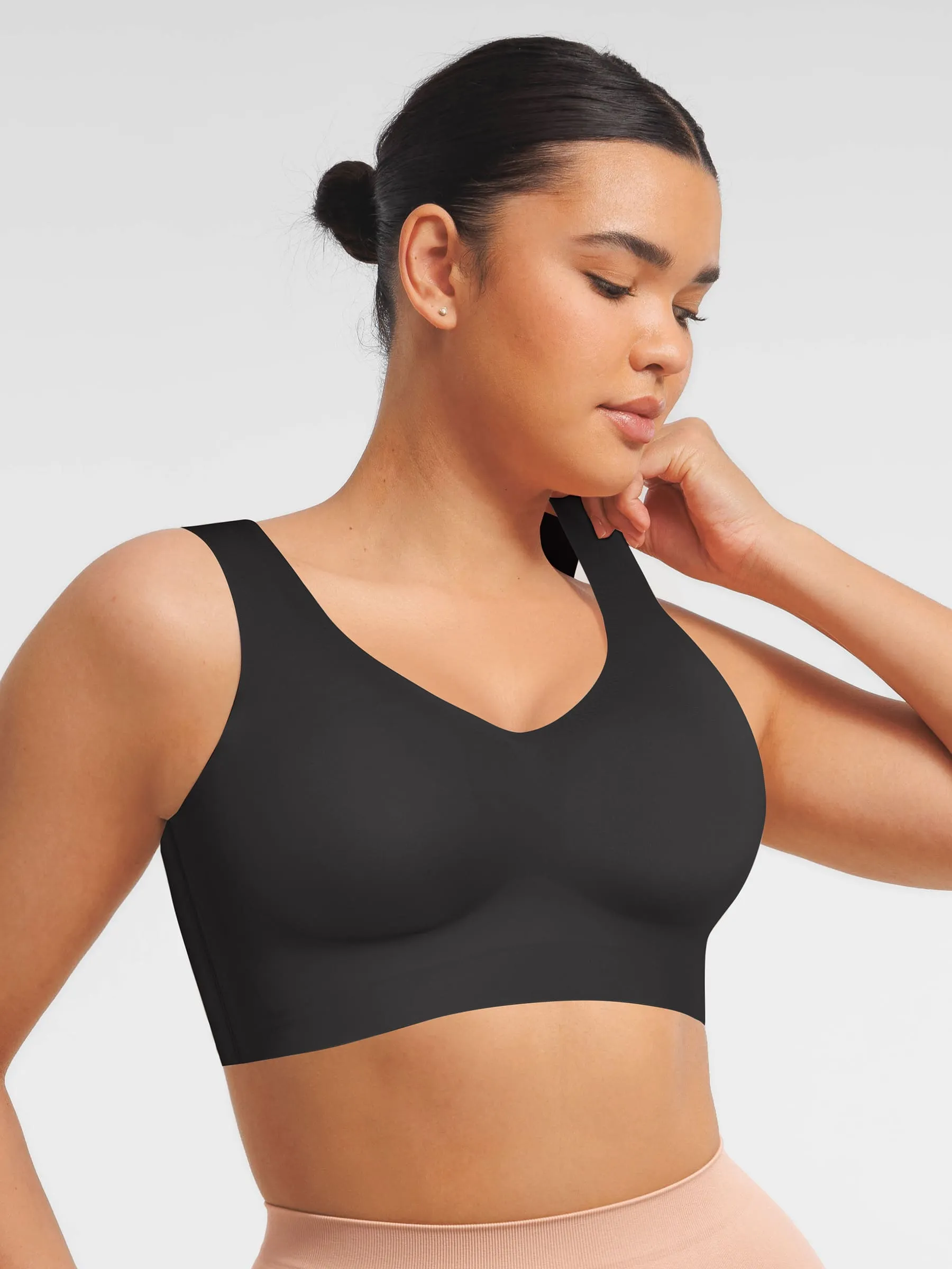 Feelingirl Seamless V Neck Comfort Fit Everyday Bra sold by FeelinGirl product image thumbnail 2