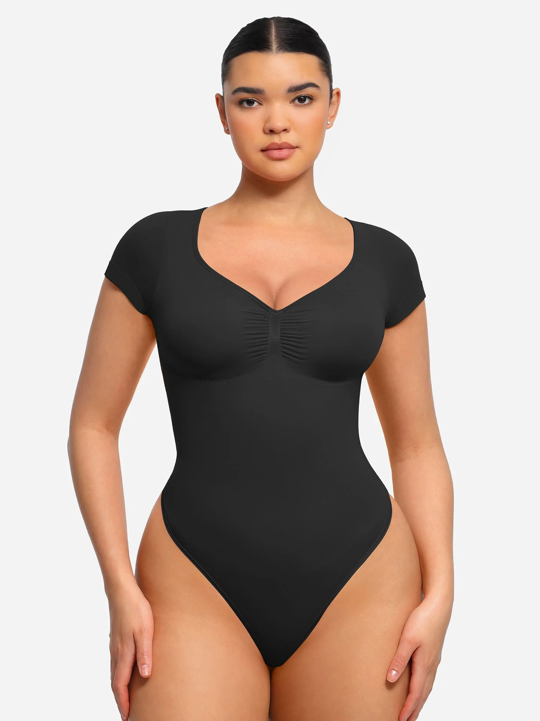 Feelingirl Tummy Control Seamless Short-Sleeve Bodysuit sold by FeelinGirl