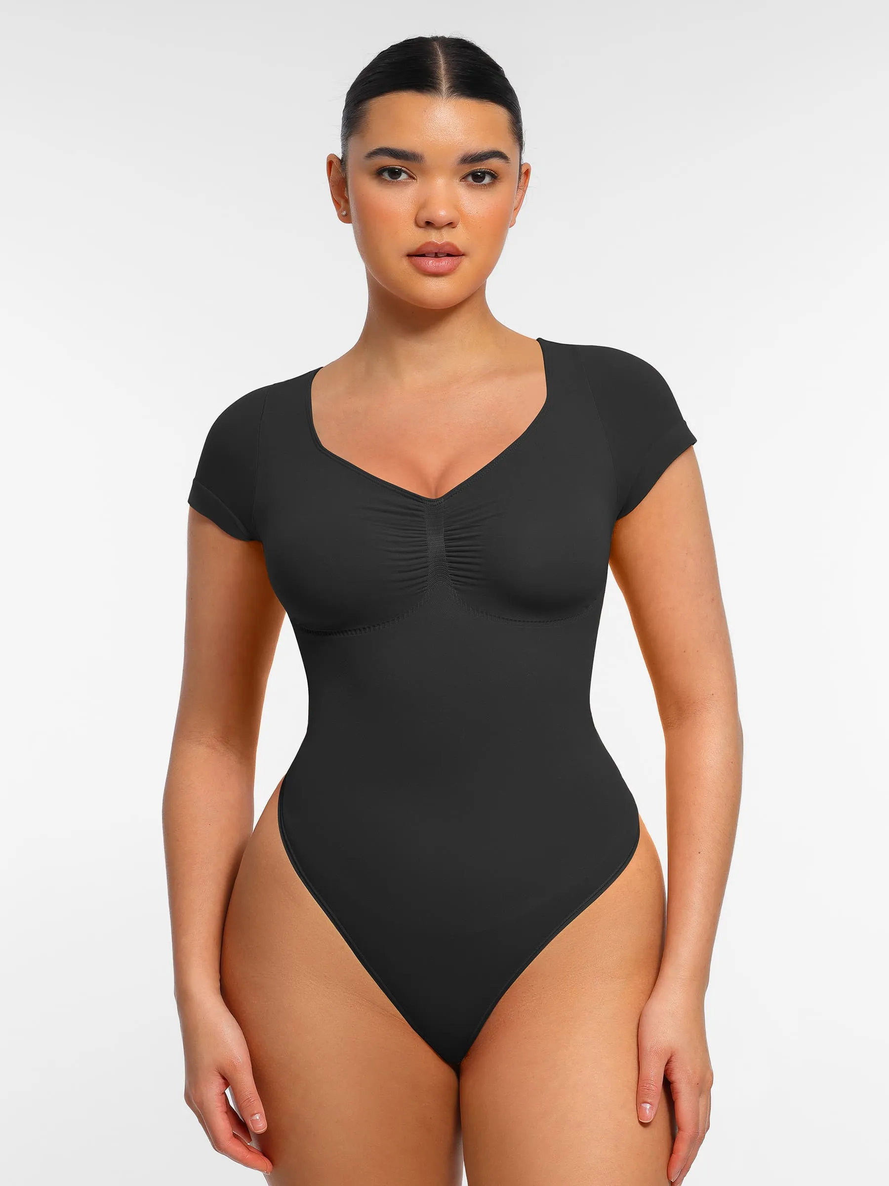 Feelingirl Tummy Control Seamless Short-Sleeve Bodysuit sold by FeelinGirl product image thumbnail 4