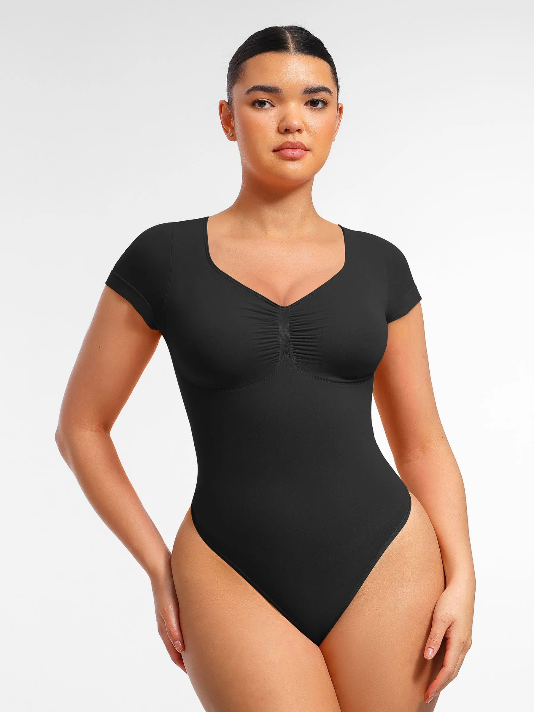 Feelingirl Tummy Control Seamless Short-Sleeve Bodysuit sold by FeelinGirl product image thumbnail 2