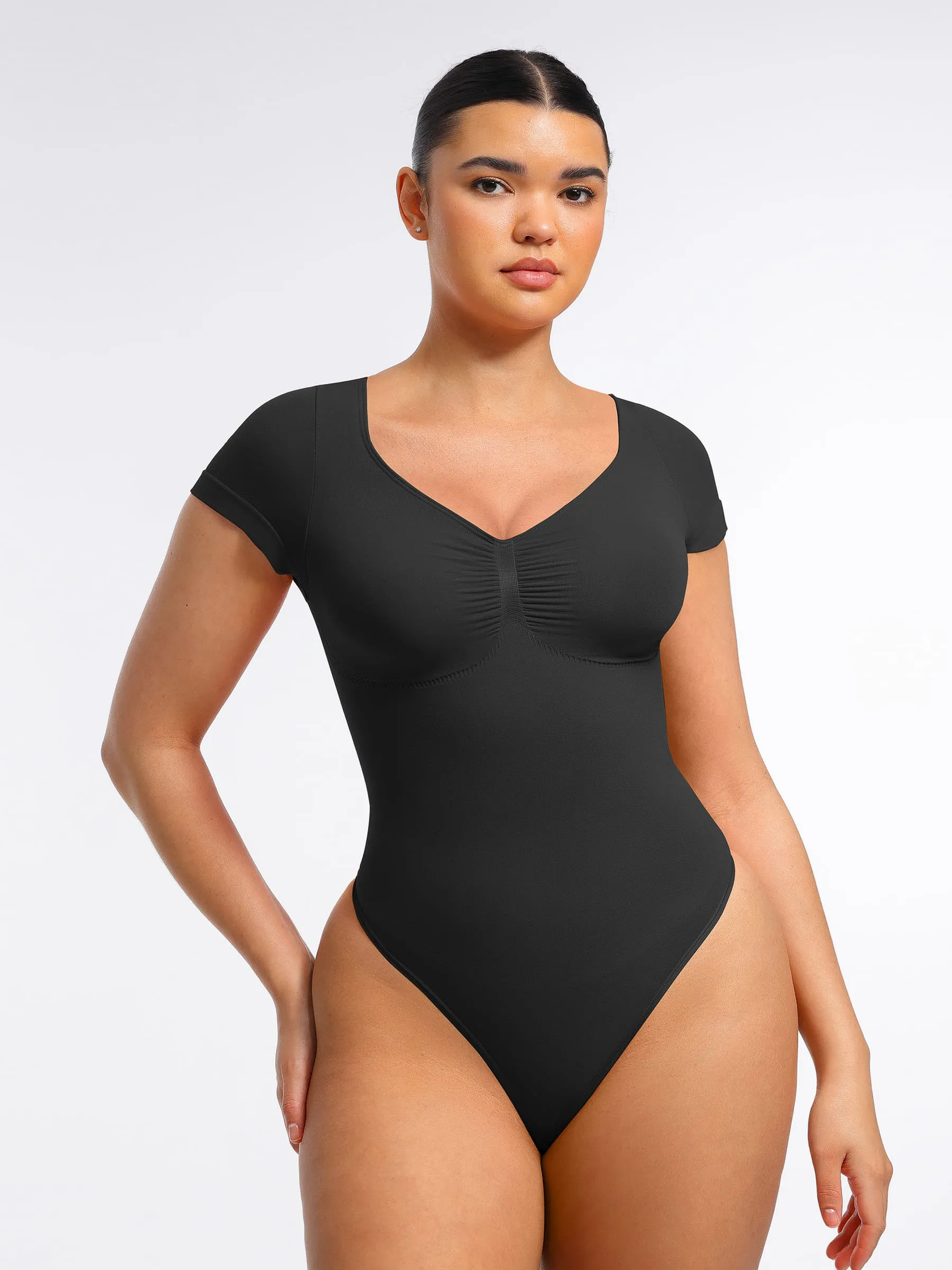Feelingirl Tummy Control Seamless Short-Sleeve Bodysuit sold by FeelinGirl product image thumbnail 3