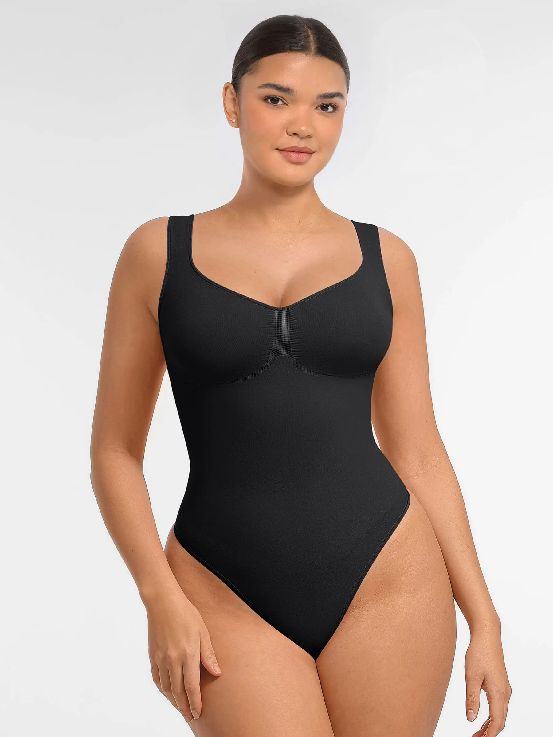 Feelingirl Tummy Control Seamless Wide Strap Bodysuit sold by FeelinGirl