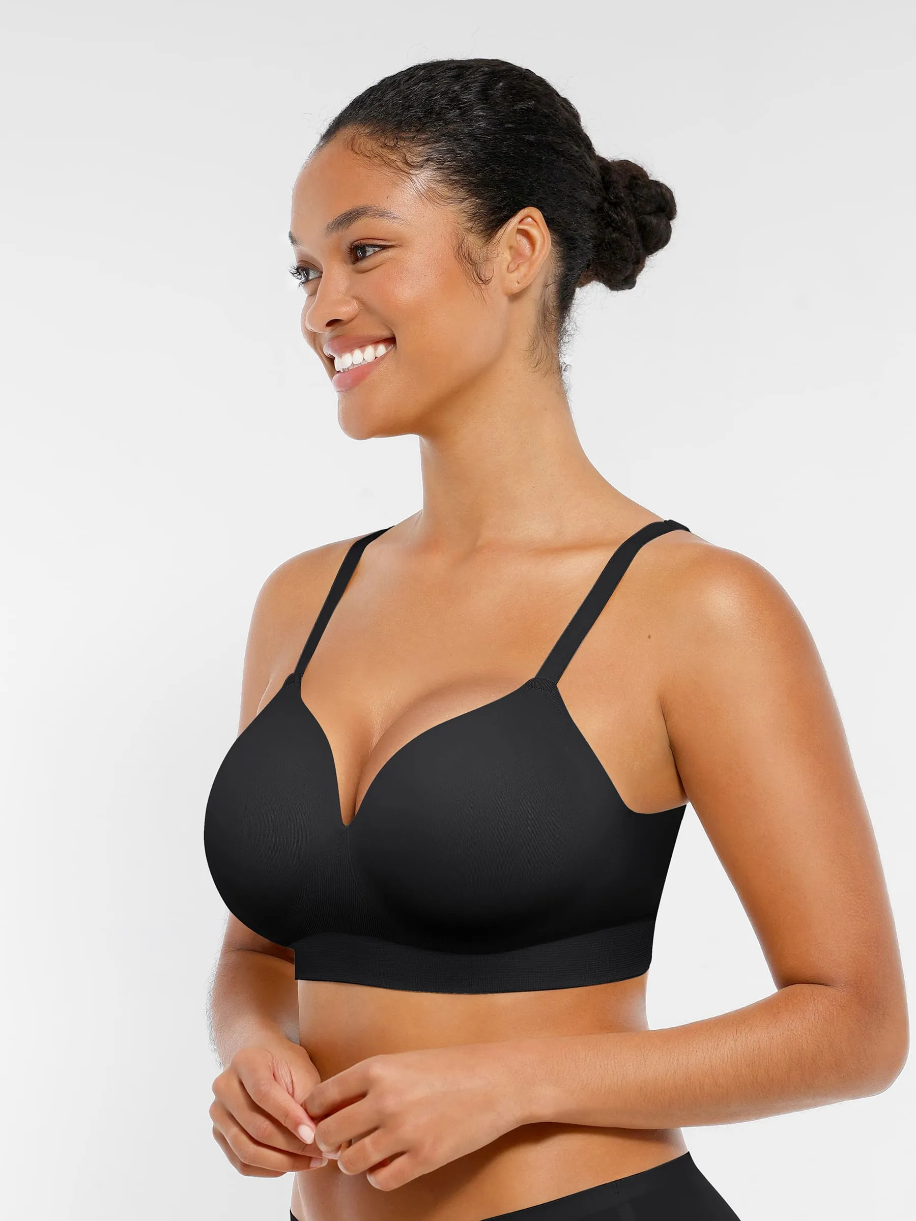 Feelingirl Wireless Seamless Push-Up V-neck Bra sold by FeelinGirl product image thumbnail 2