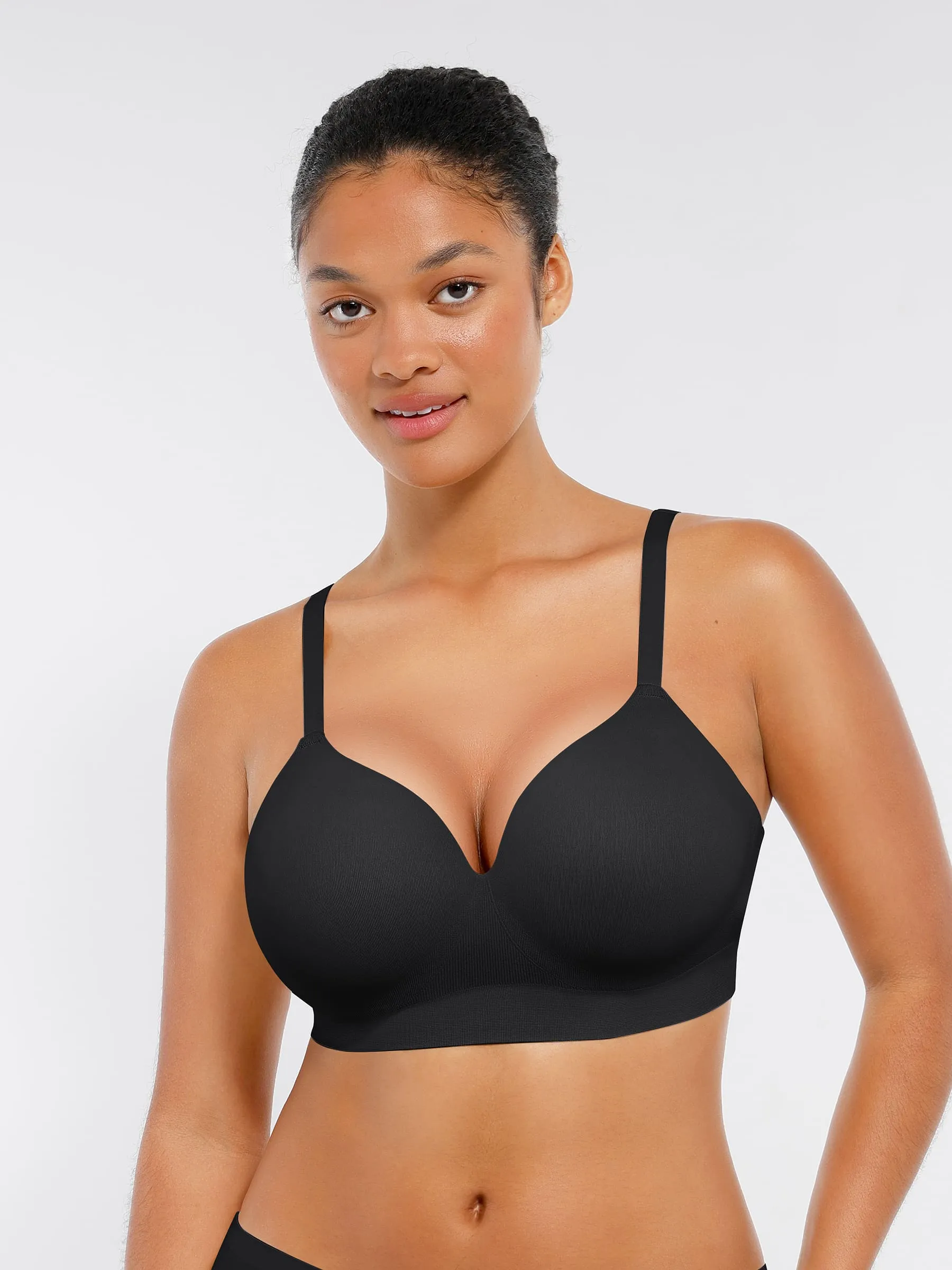 Feelingirl Wireless Seamless Push-Up V-neck Bra sold by FeelinGirl