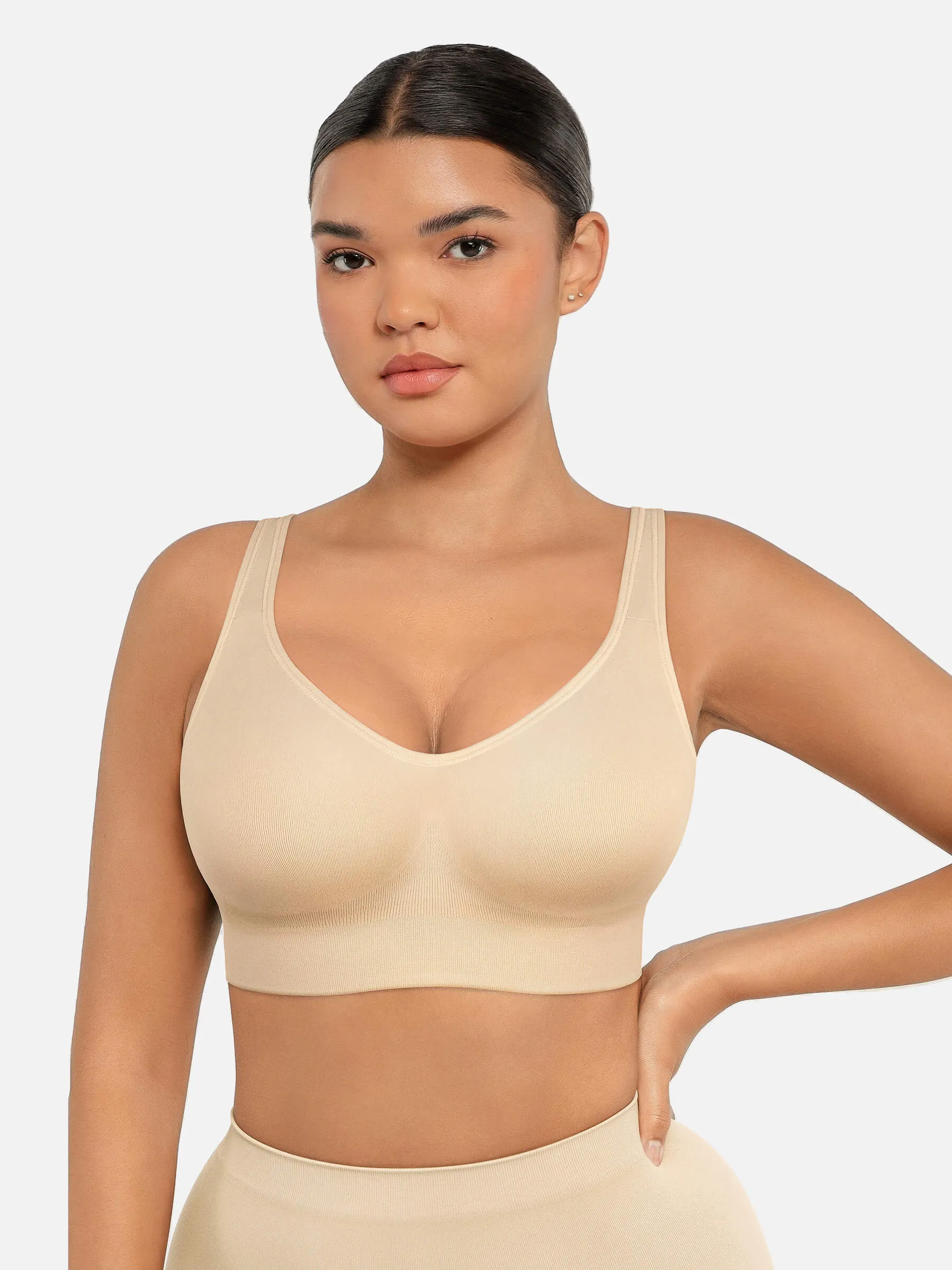 Feelingirl Built-in Soft Cups Full Coverage Wireless Bra sold by FeelinGirl product image thumbnail 3