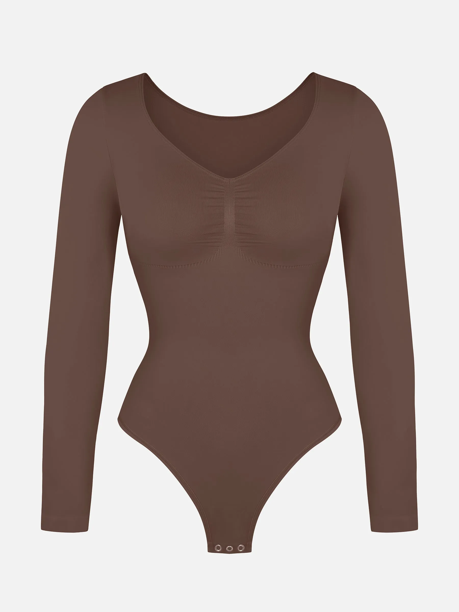 Feelingirl Seamless Long Sleeve Chest Support Tummy Control Thong Bodysuit sold by FeelinGirl product image thumbnail 5