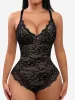 Feelingirl Lace V Neck Full Thong Bodysuit sold by FeelinGirl
