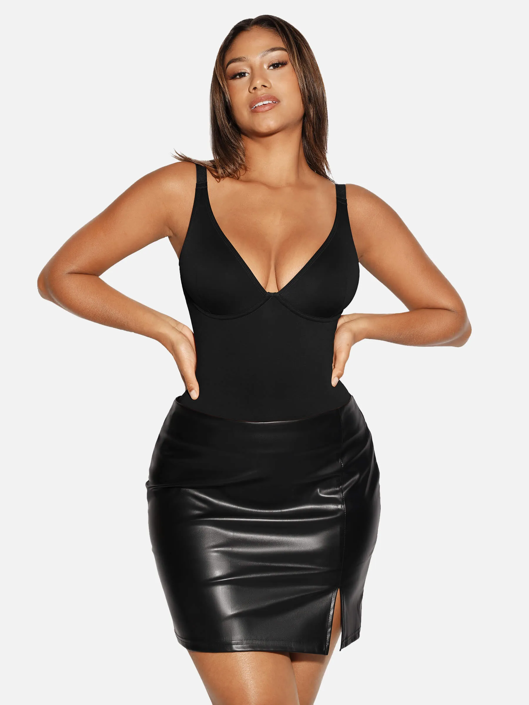 V-Neck Tummy Control Sculpt Bodysuit sold by FeelinGirl product image thumbnail 5