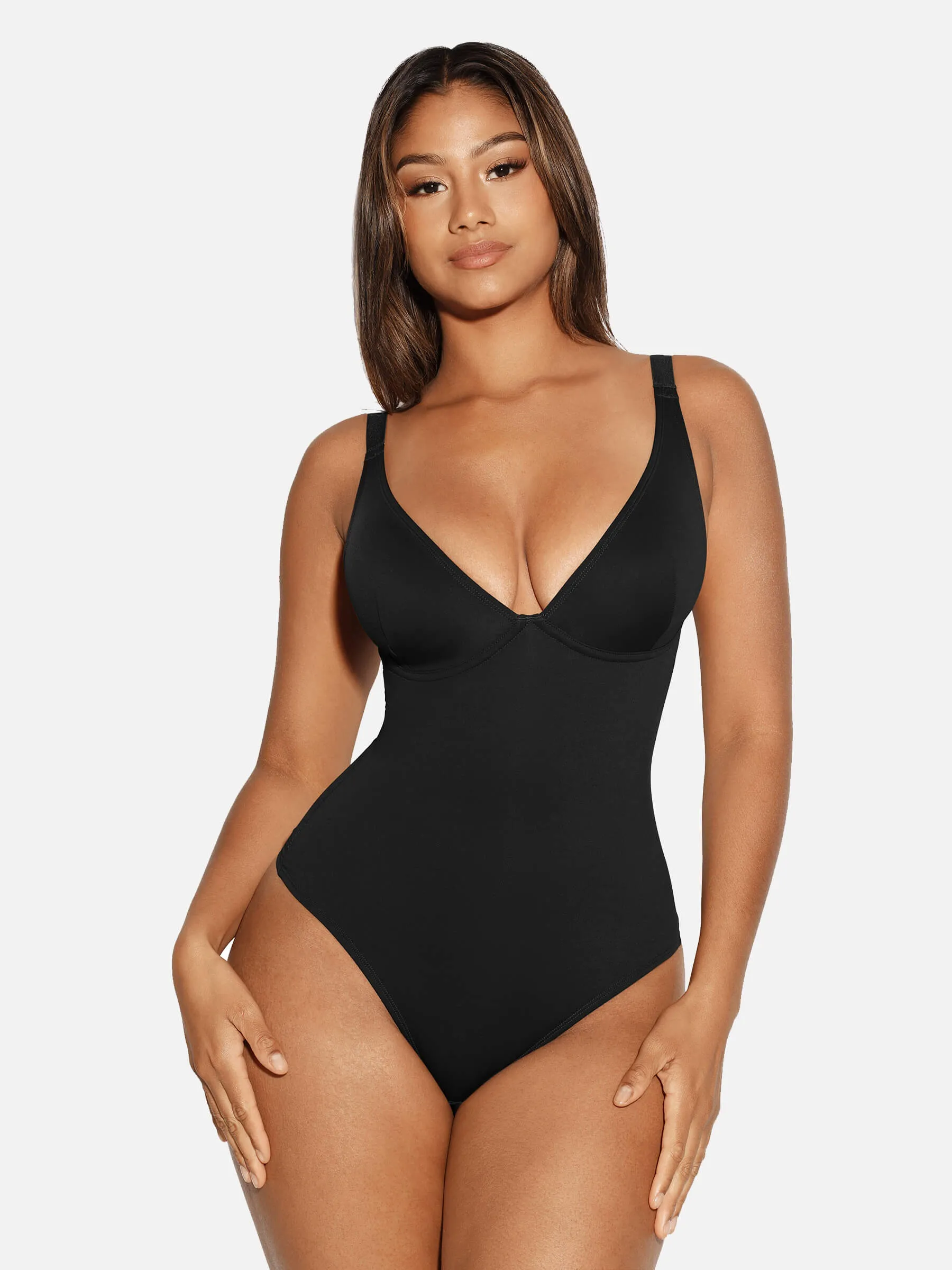 V-Neck Tummy Control Sculpt Bodysuit sold by FeelinGirl