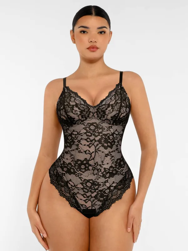 Feelingirl Lace V Neck Full Bodysuit Underwear sold by FeelinGirl