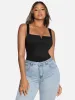 Feelingirl Square Collar Elastic Outerwear Shape Bodysuit sold by FeelinGirl