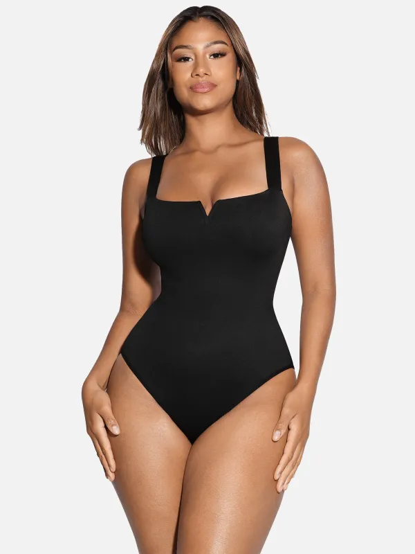 Feelingirl Square Collar Elastic Outerwear Shape Bodysuit sold by FeelinGirl