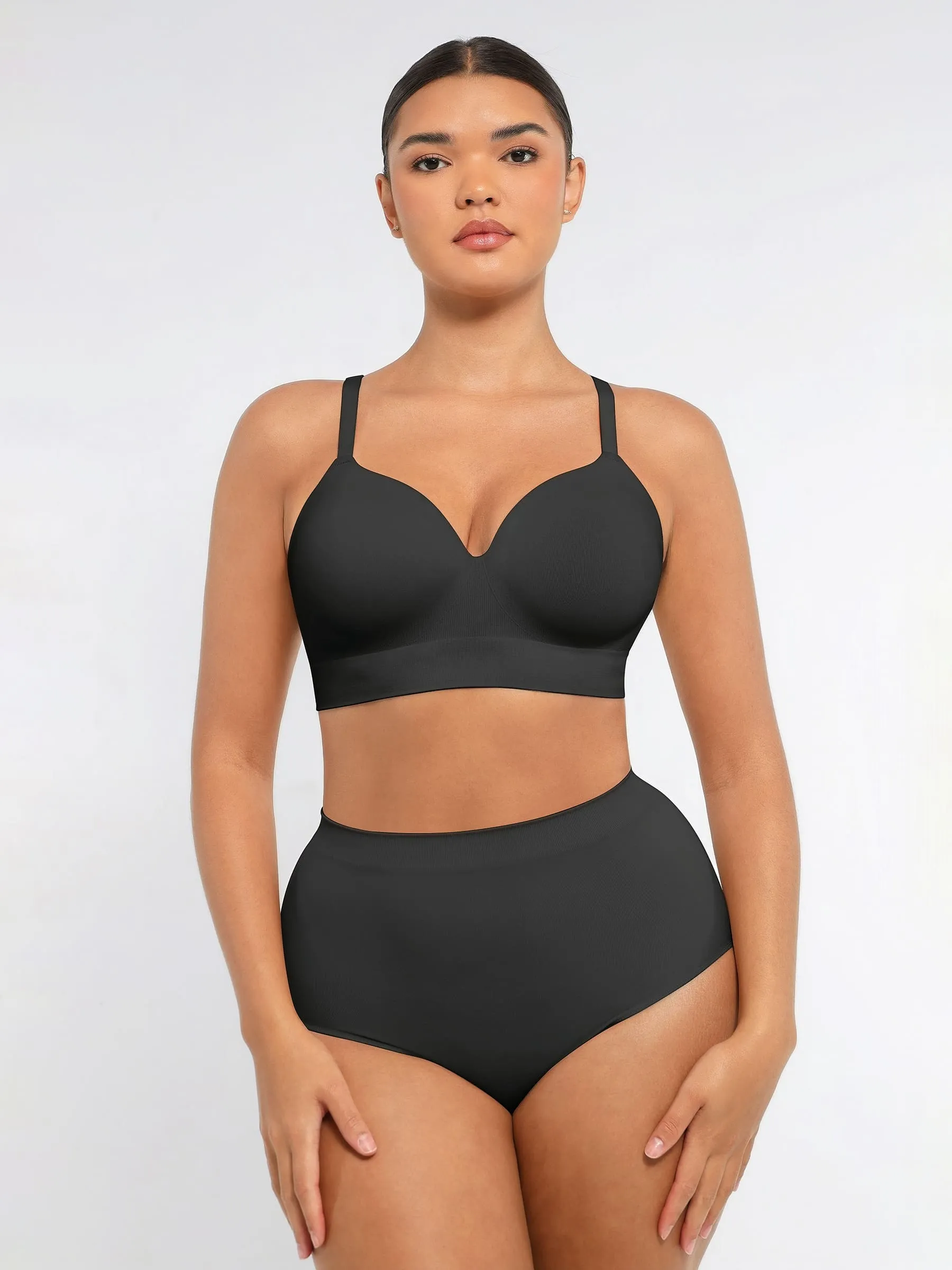 Feelingirl Wireless Push-Up Bra & Seamless Tummy Control Brief Set sold by FeelinGirl