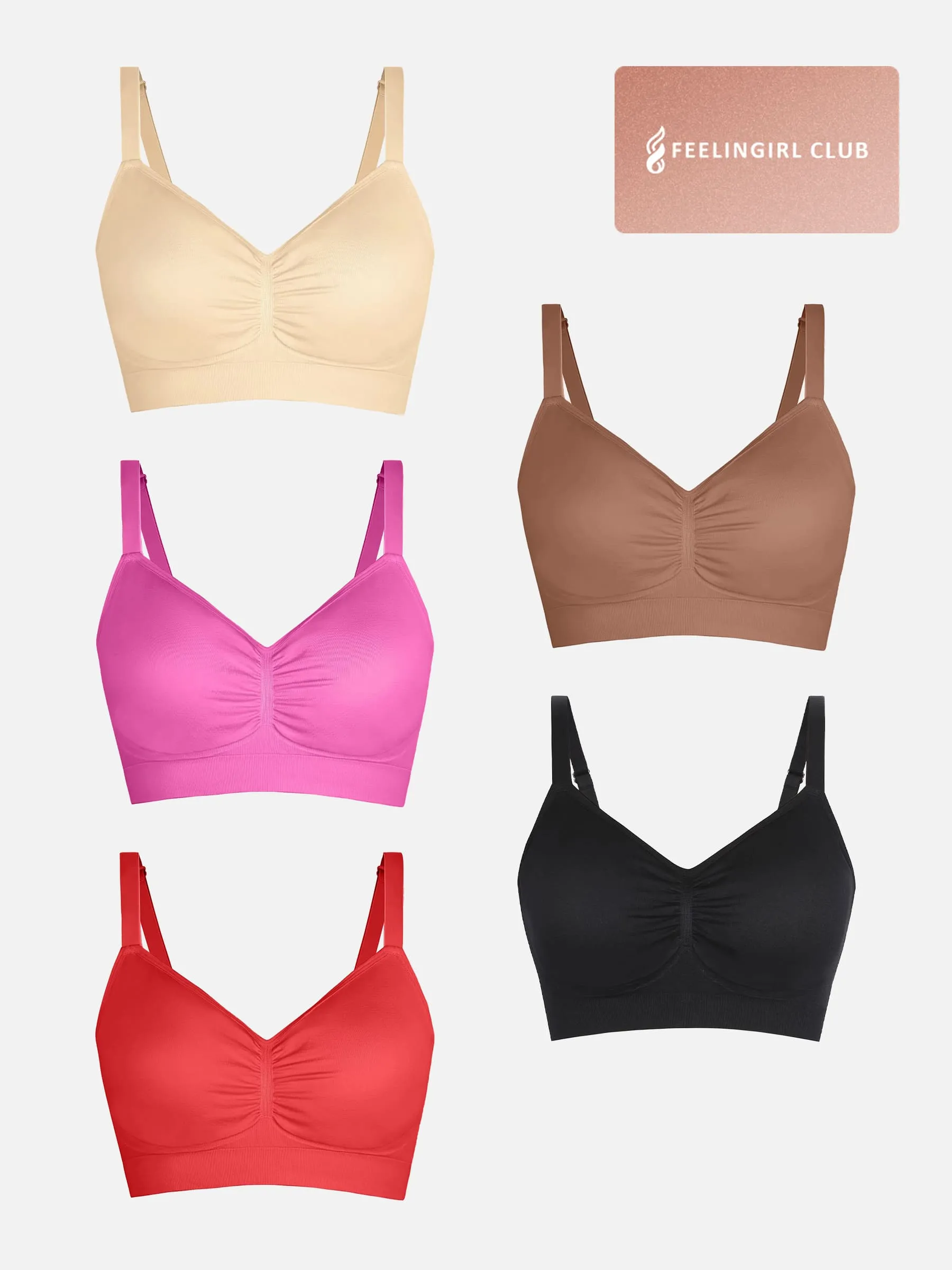 Feelingirl Seamless Everyday Bra with Built-In Soft Padding Bundle sold by FeelinGirl